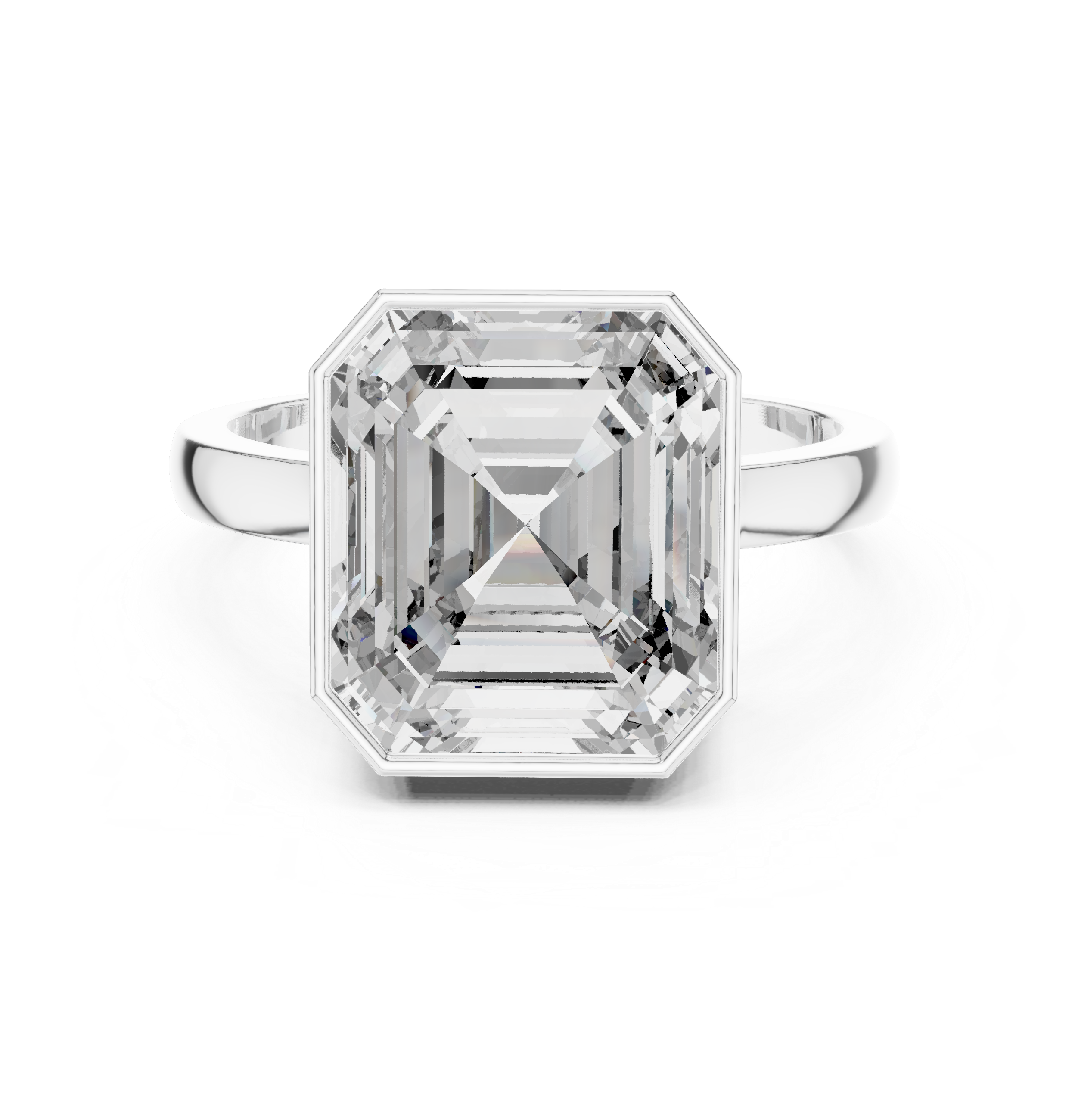 The Notodden Ring - Emerald Cut Bezel Statement Solitaire