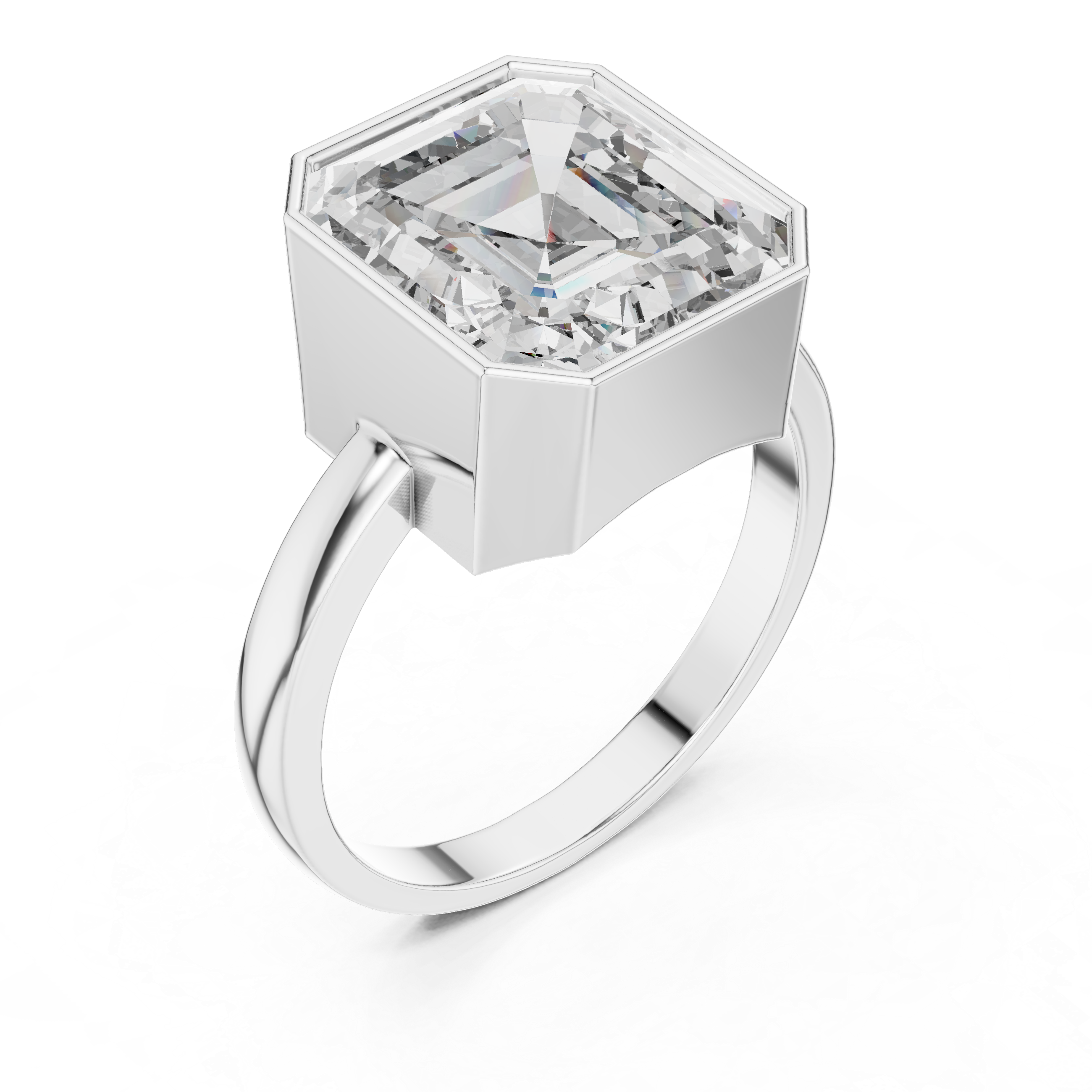 The Notodden Ring - Emerald Cut Bezel Statement Solitaire