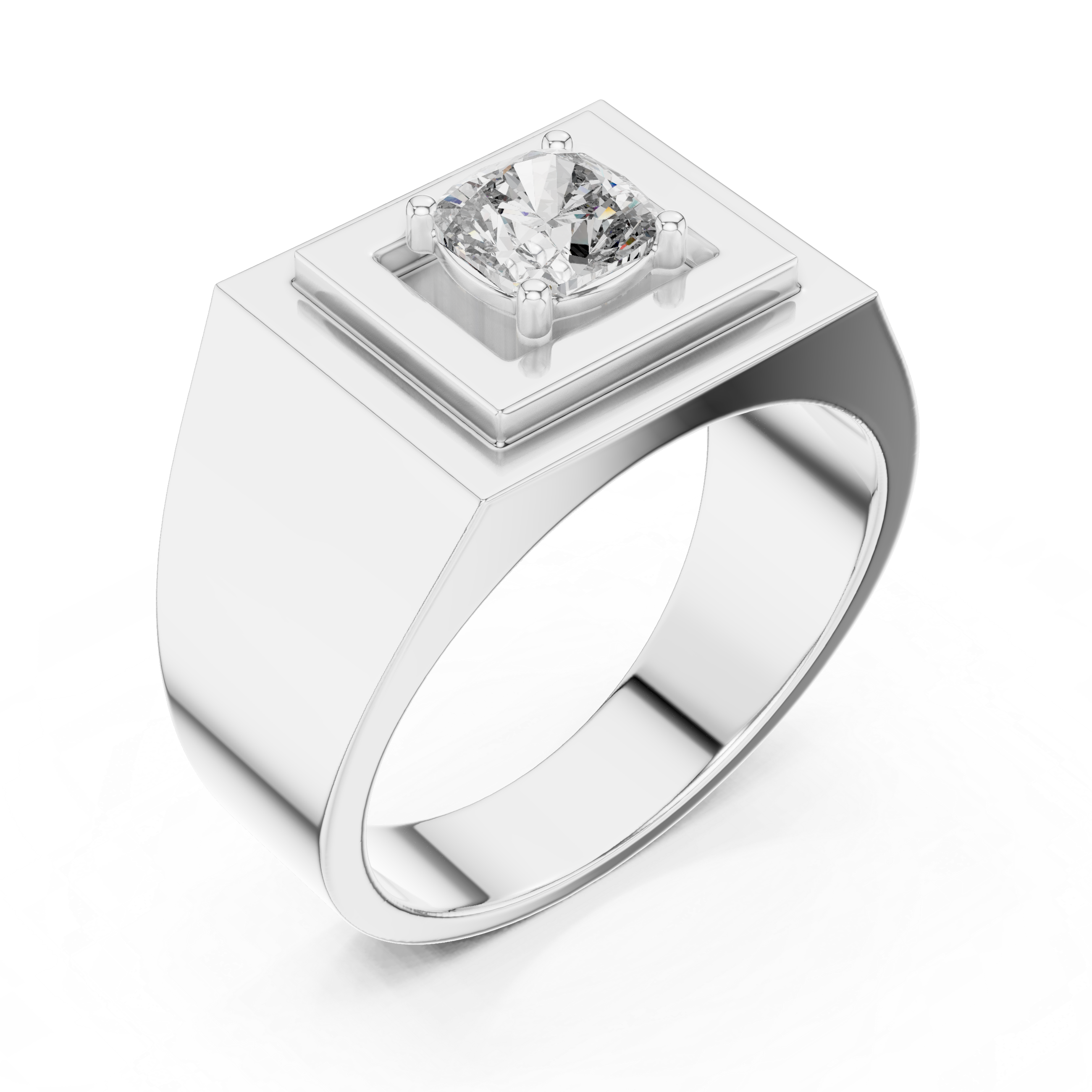 The Sandefjord Ring - Cushion Cut Solitaire Men's Signet Ring