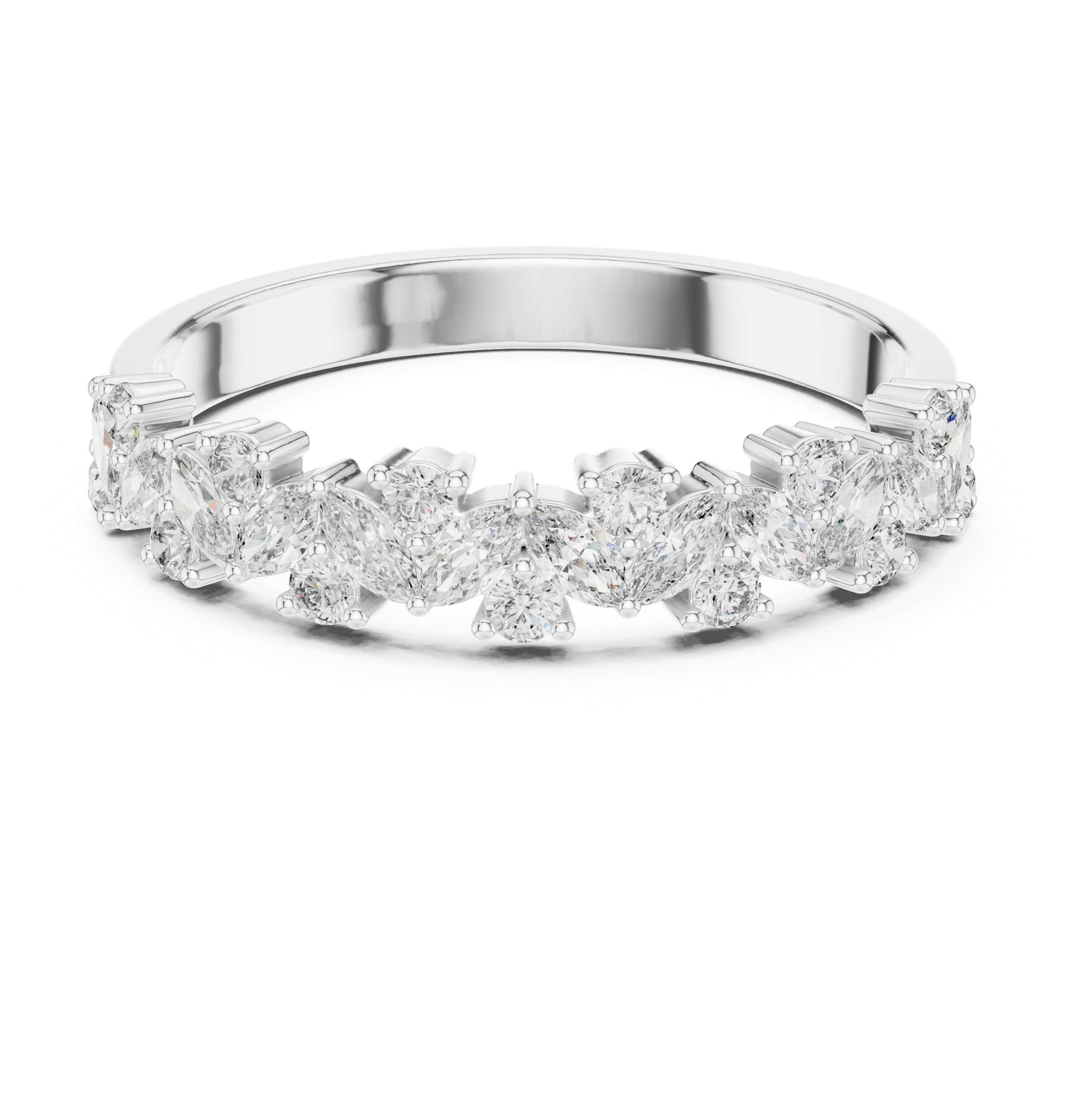 The Stavanger Ring - Marquise & Round Diamond Vine Band