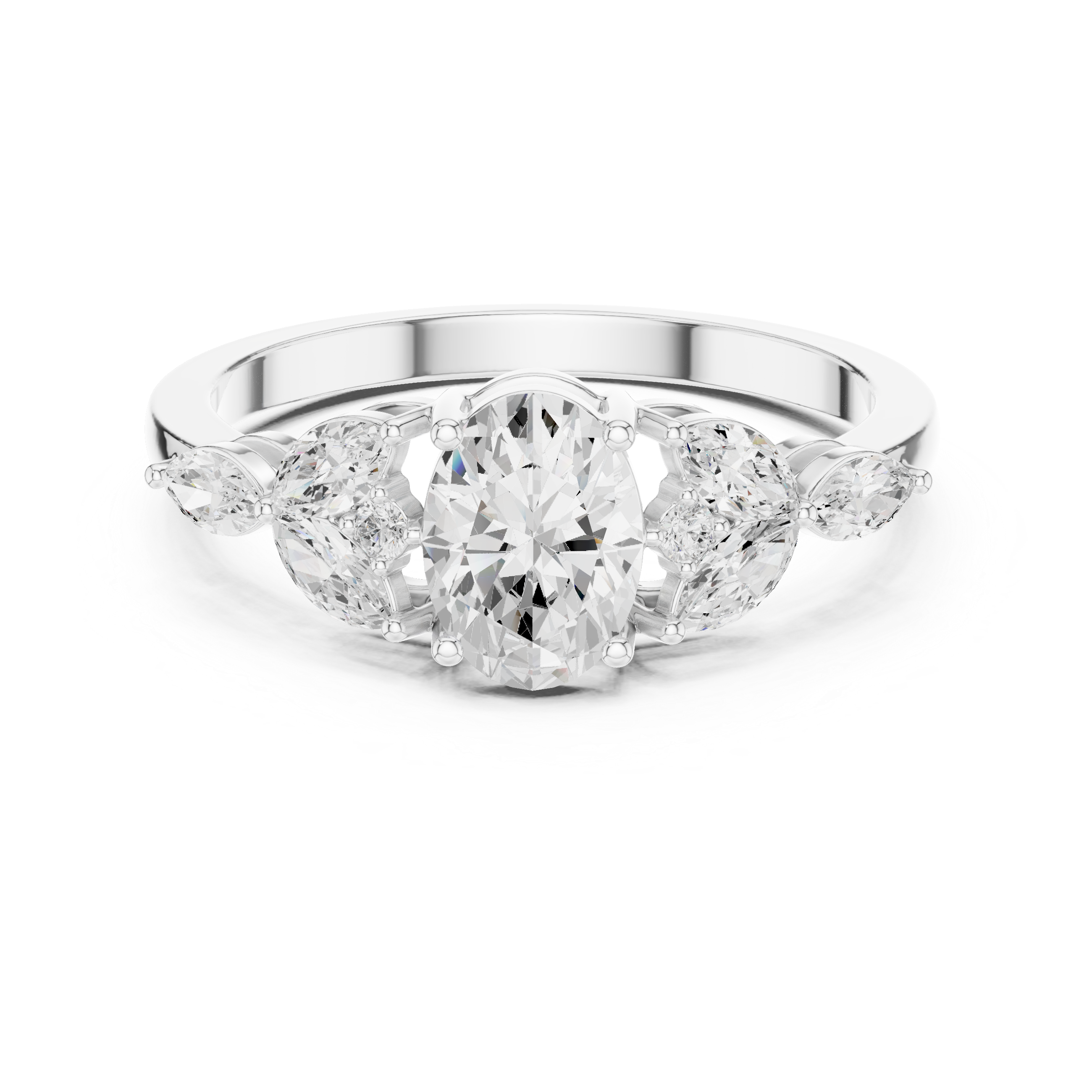 The Simrishamn Ring - Oval & Marquise Floral Vine Diamond Ring