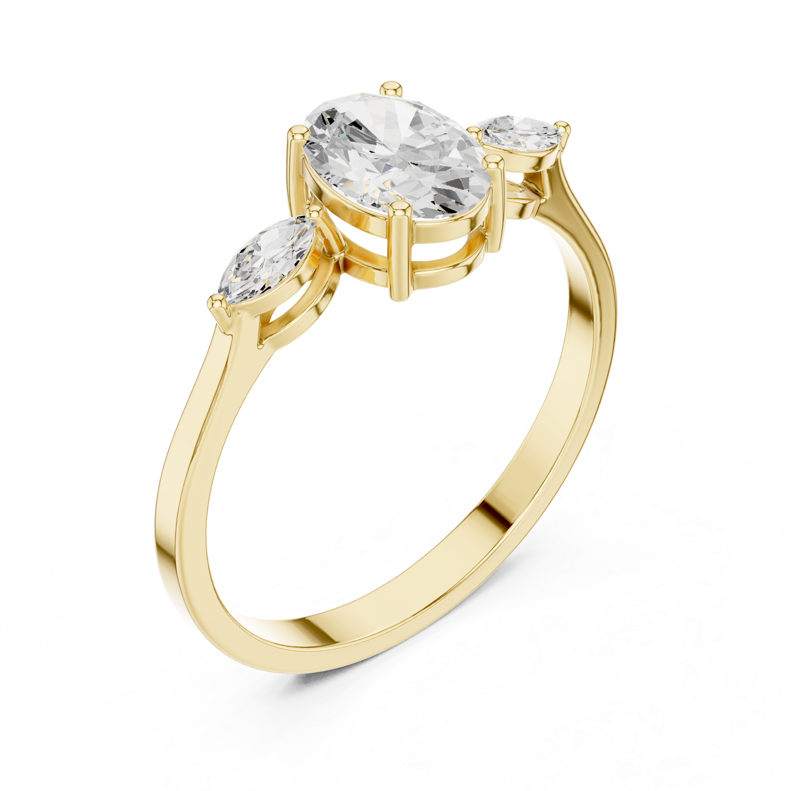 The Strasbourg Ring - Oval & Marquise Trinity Diamond Ring