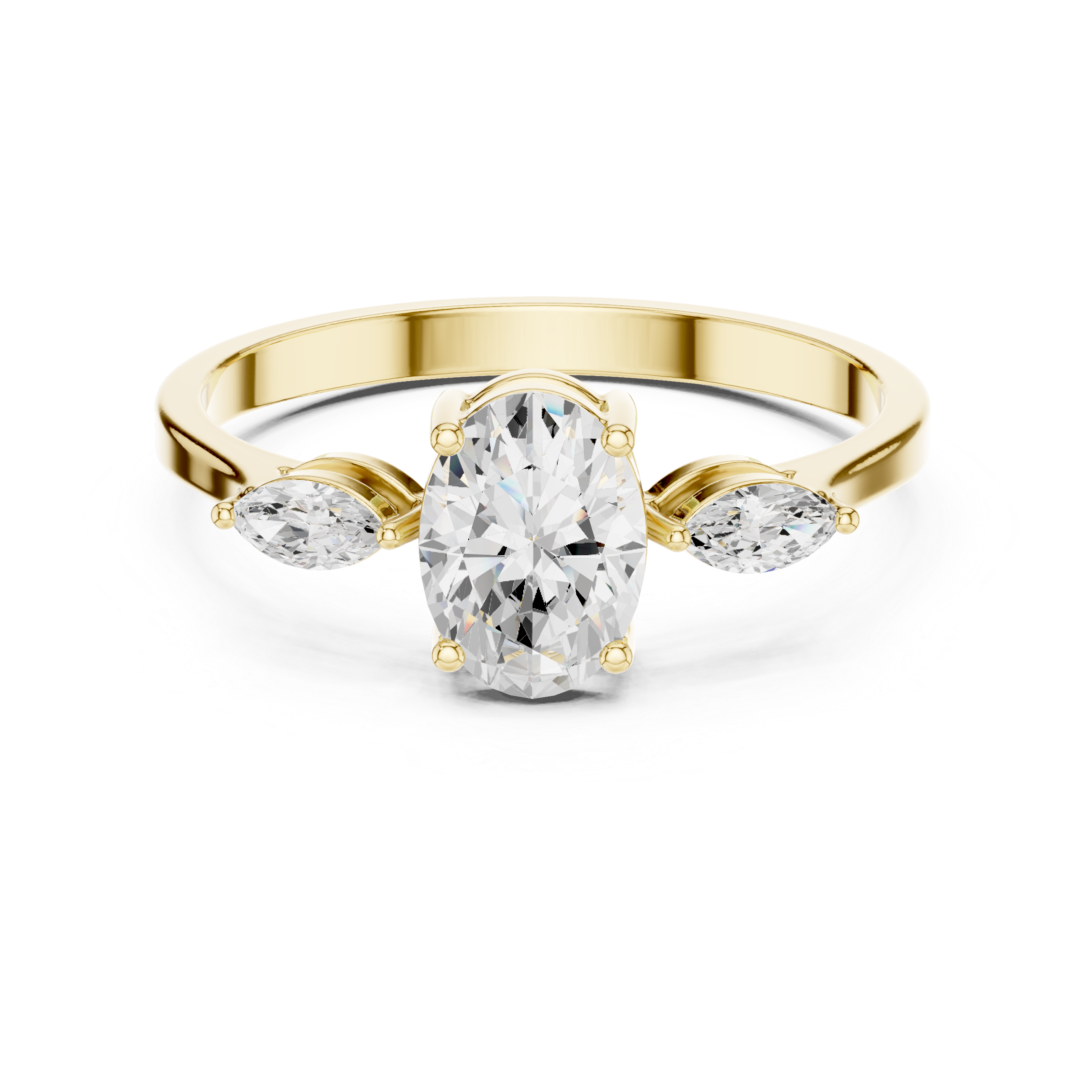The Strasbourg Ring - Oval & Marquise Trinity Diamond Ring