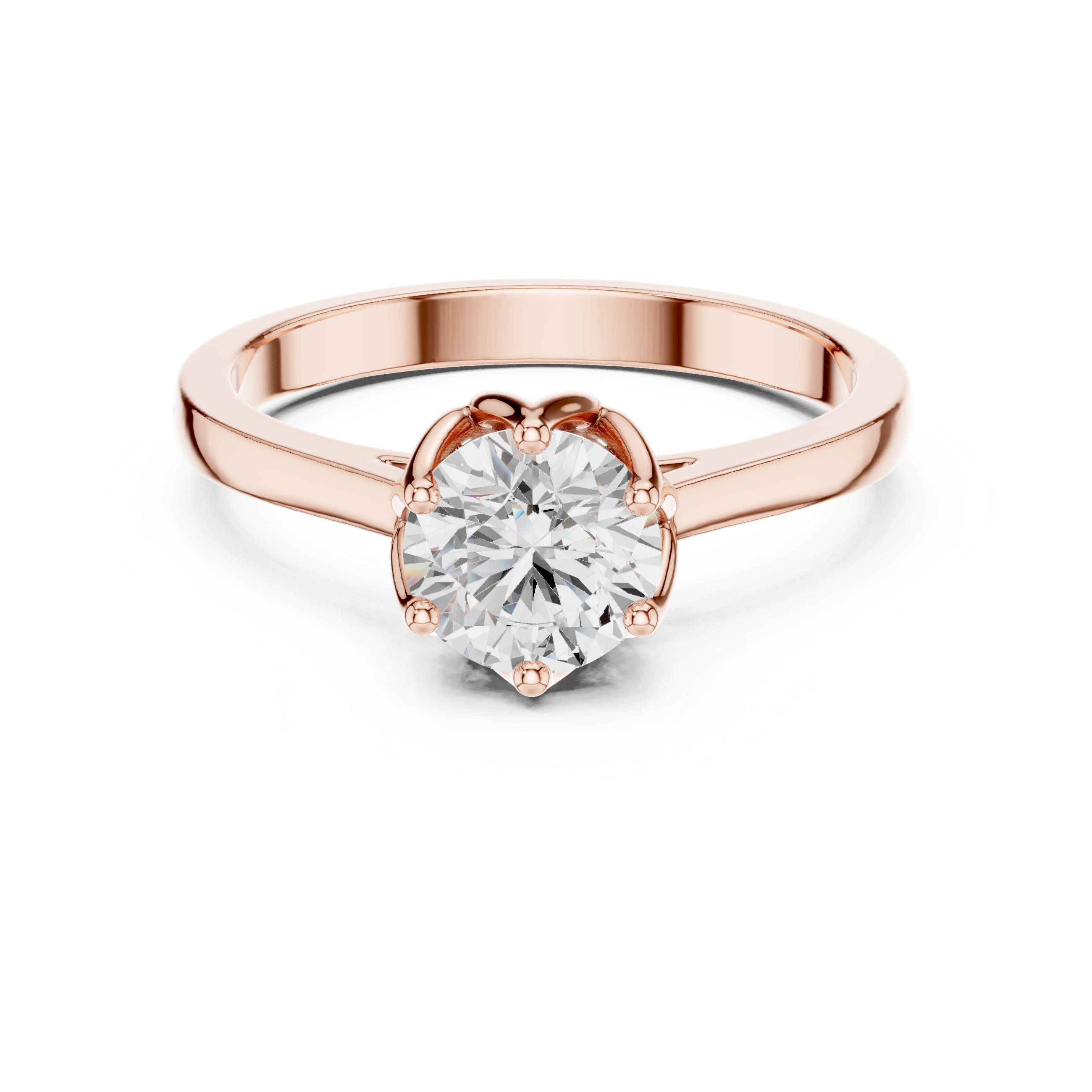 The Grenoble Ring - Round Cut Six-Prong Alpine Tulip Solitaire