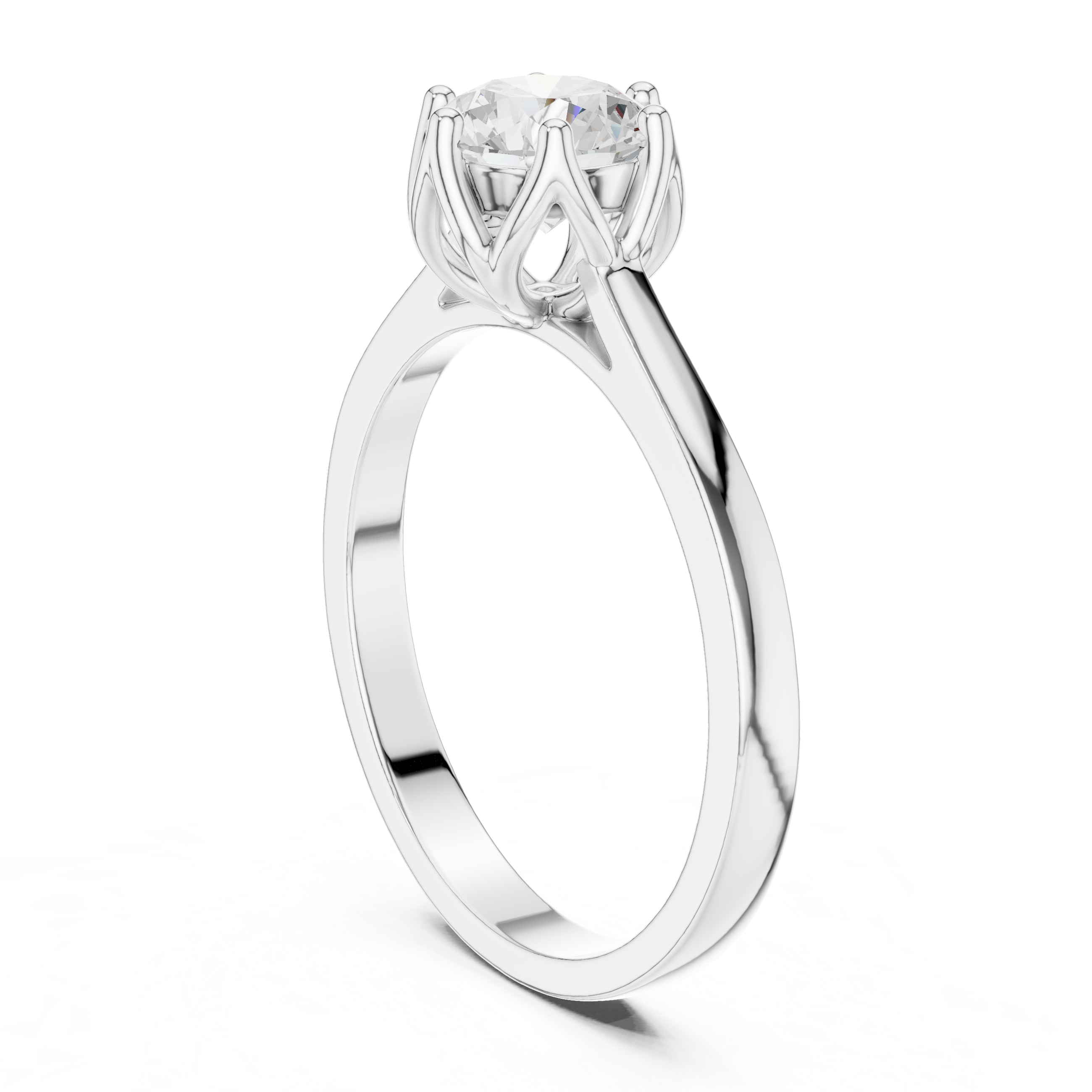 The Grenoble Ring - Round Cut Six-Prong Alpine Tulip Solitaire