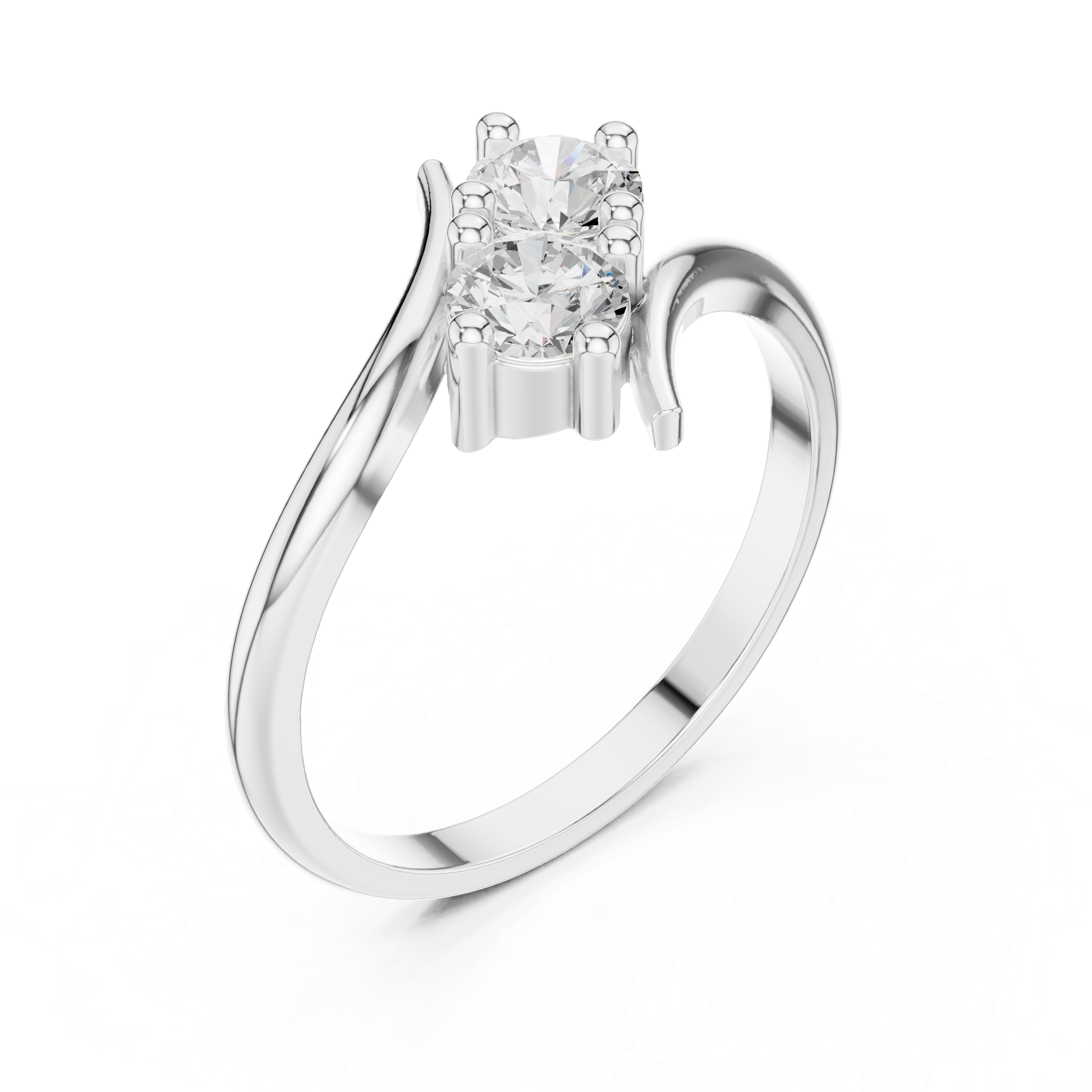 The Caen Ring - Round Cut Two-Stone "Toi et Moi" Diamond Ring