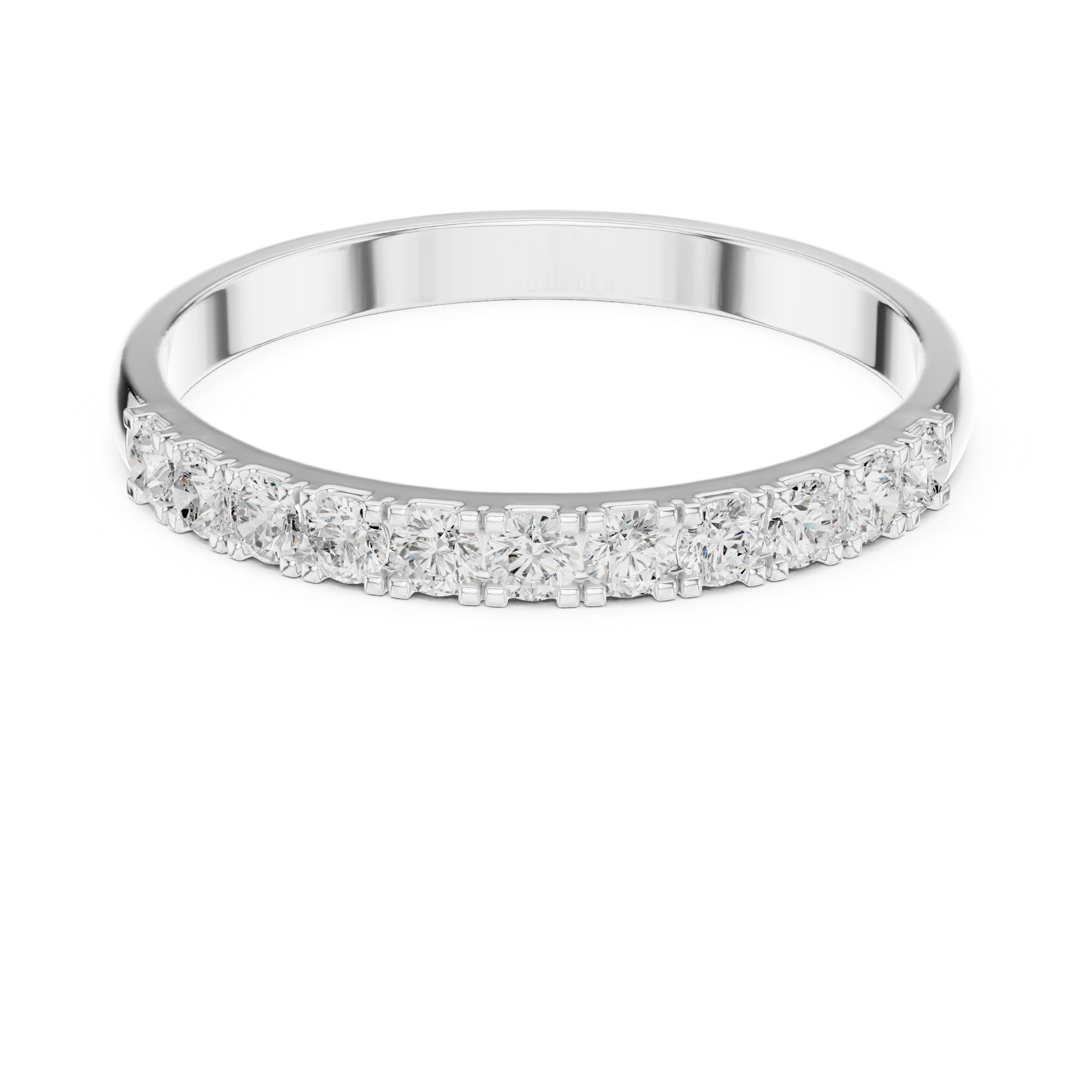The Narbonne Ring - Round Cut Micro-Prong Half Eternity Band