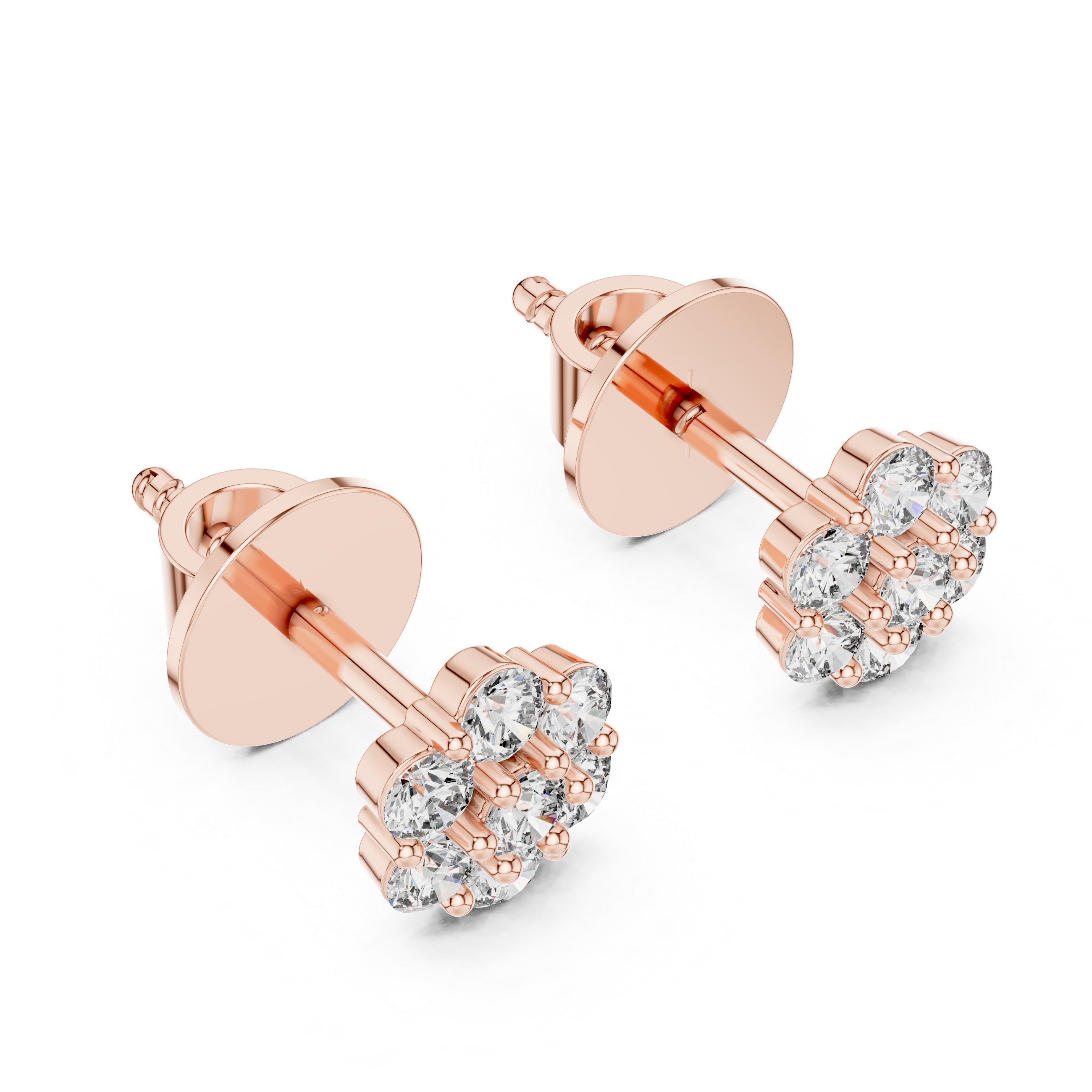 The Sydney Earrings - Seven-Stone Diamond Cluster Studs