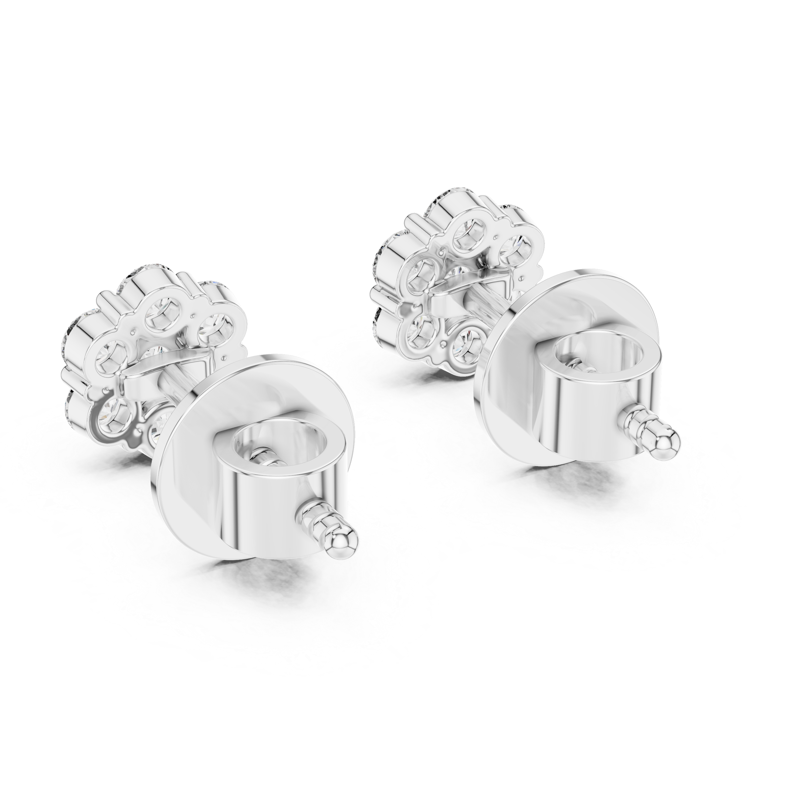 The Sydney Earrings - Seven-Stone Diamond Cluster Studs