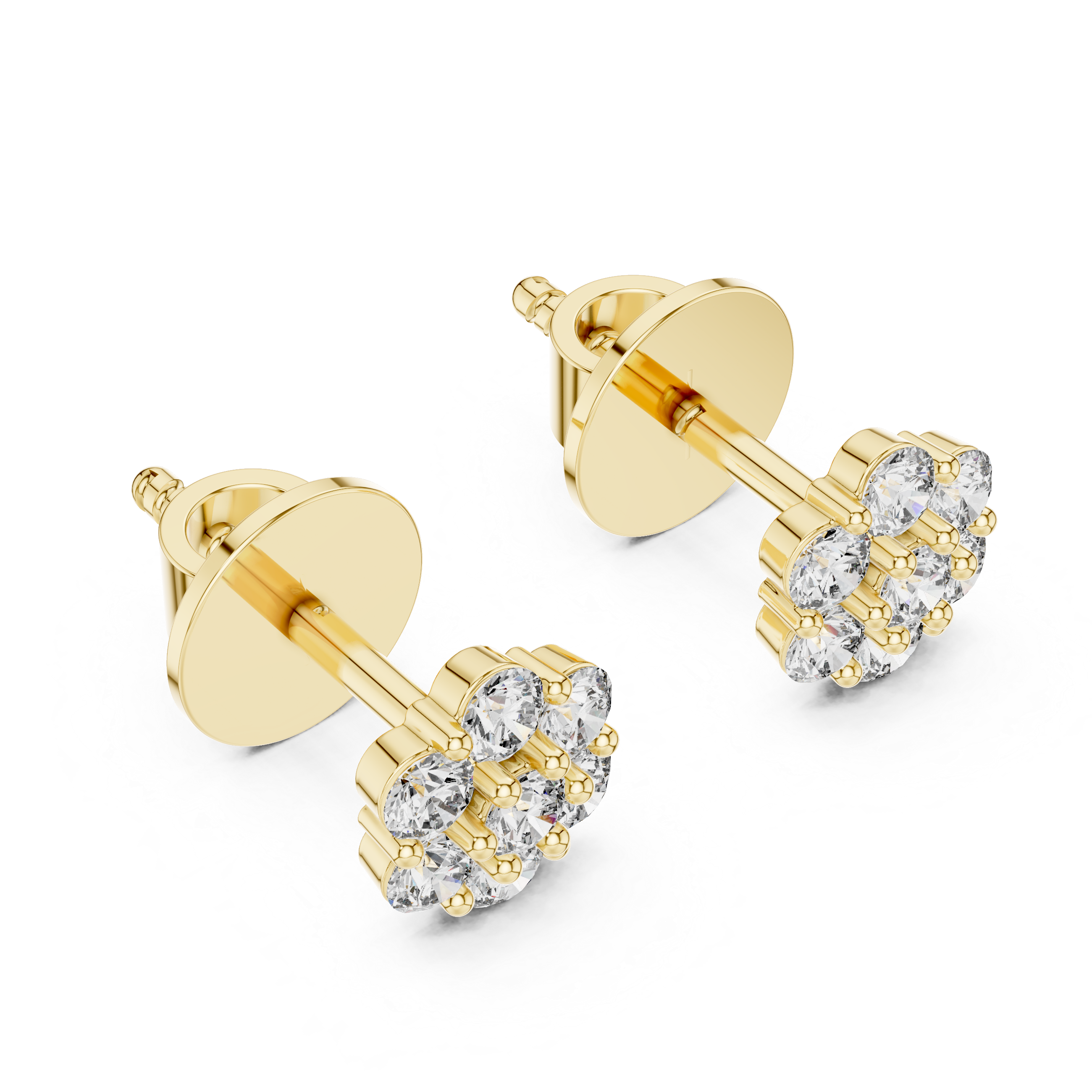 The Sydney Earrings - Seven-Stone Diamond Cluster Studs