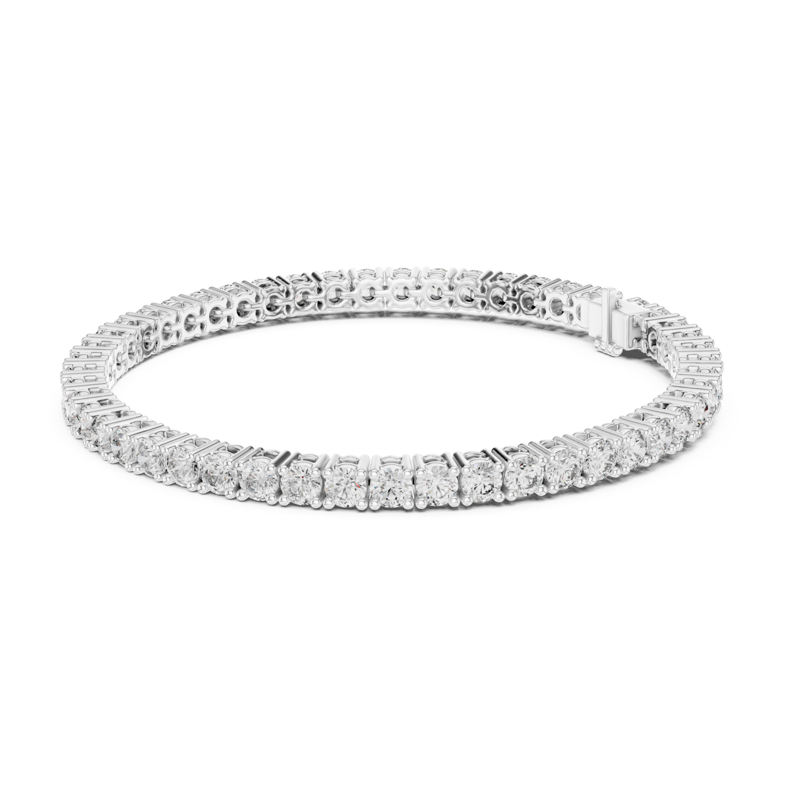 The Bethesda Bracelet - Round Diamond Collet Set Tennis Bracelet