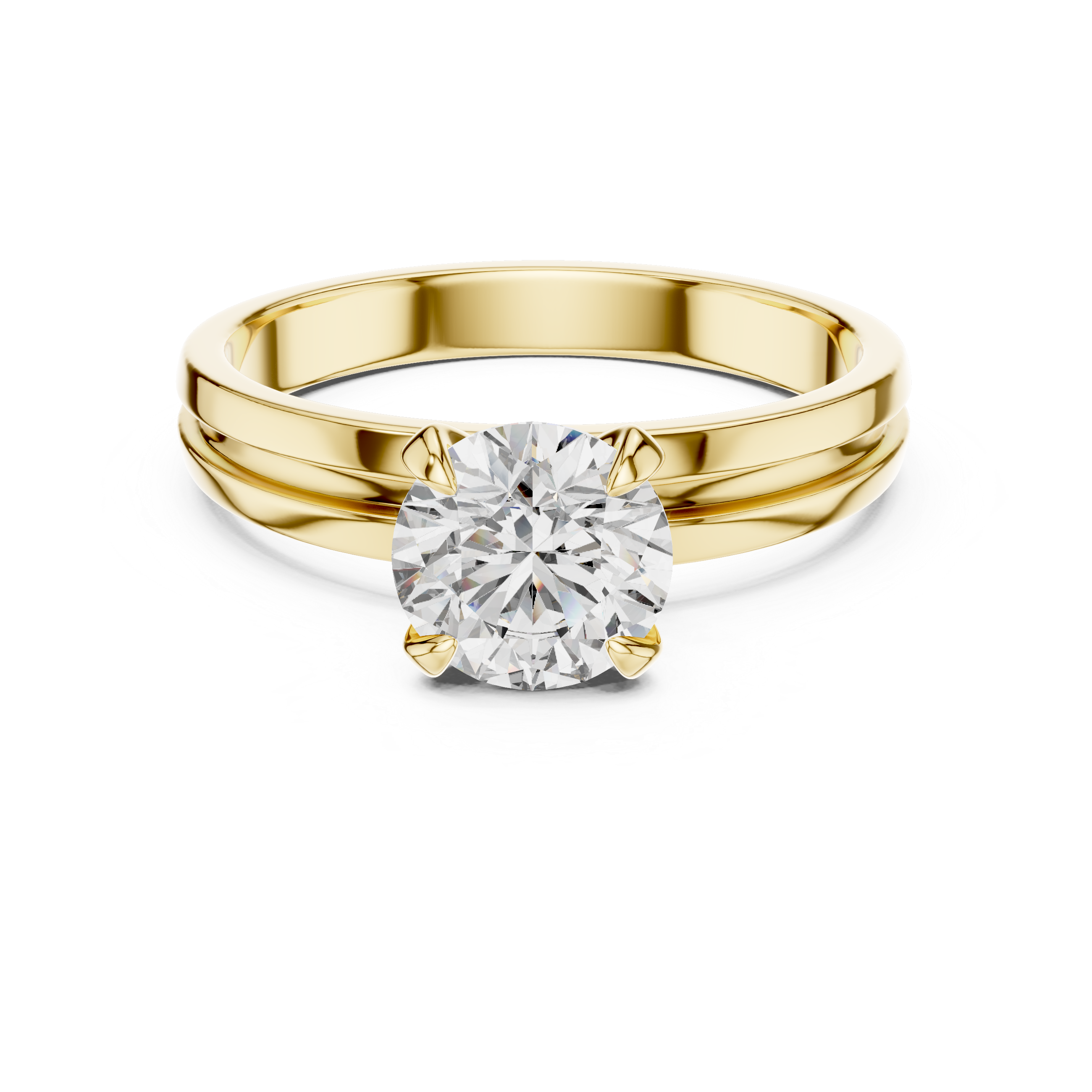 The Kortrijk Ring - Round Cut Split-Profile Solitaire