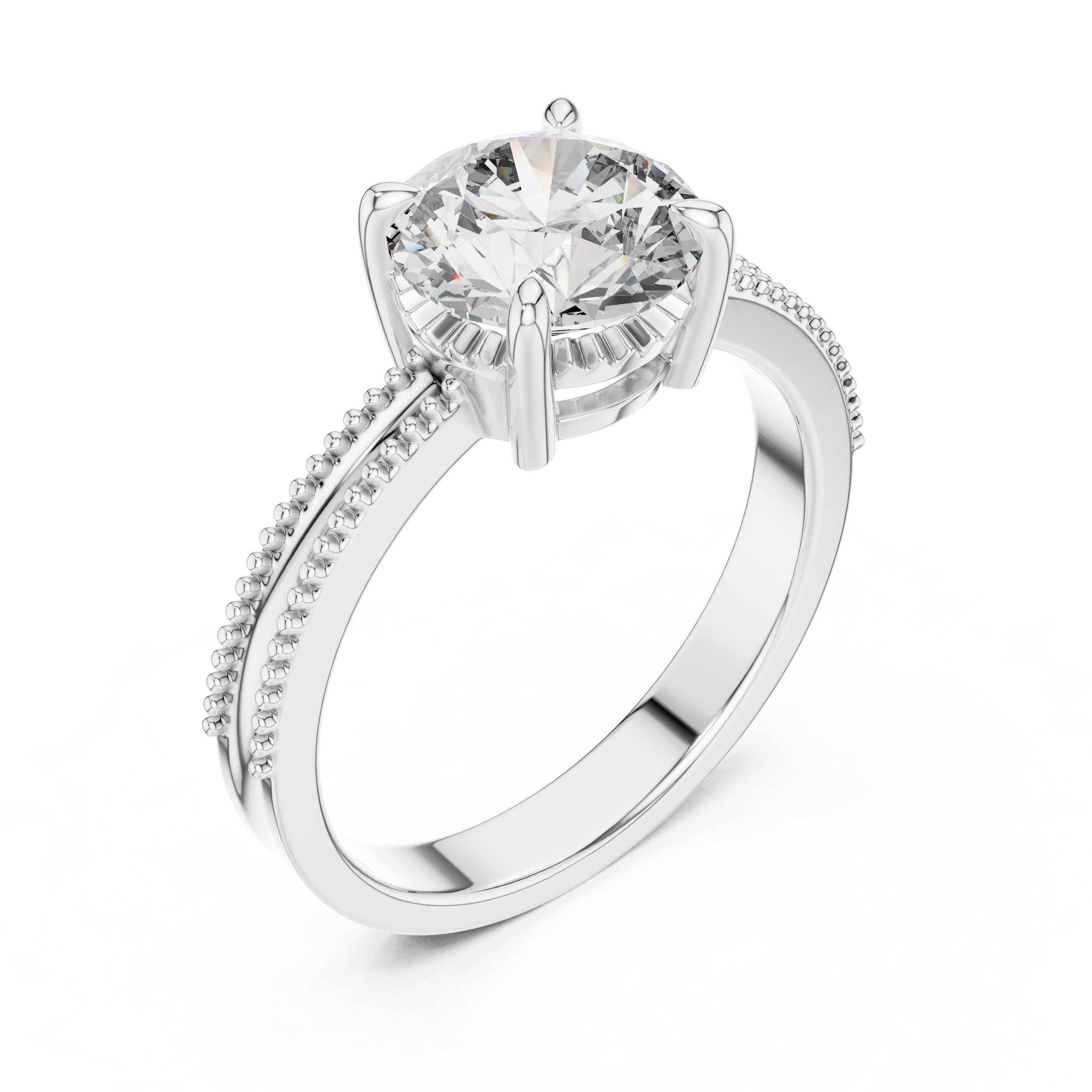 The Kampen Ring - Round Cut Double Milgrain Solitaire