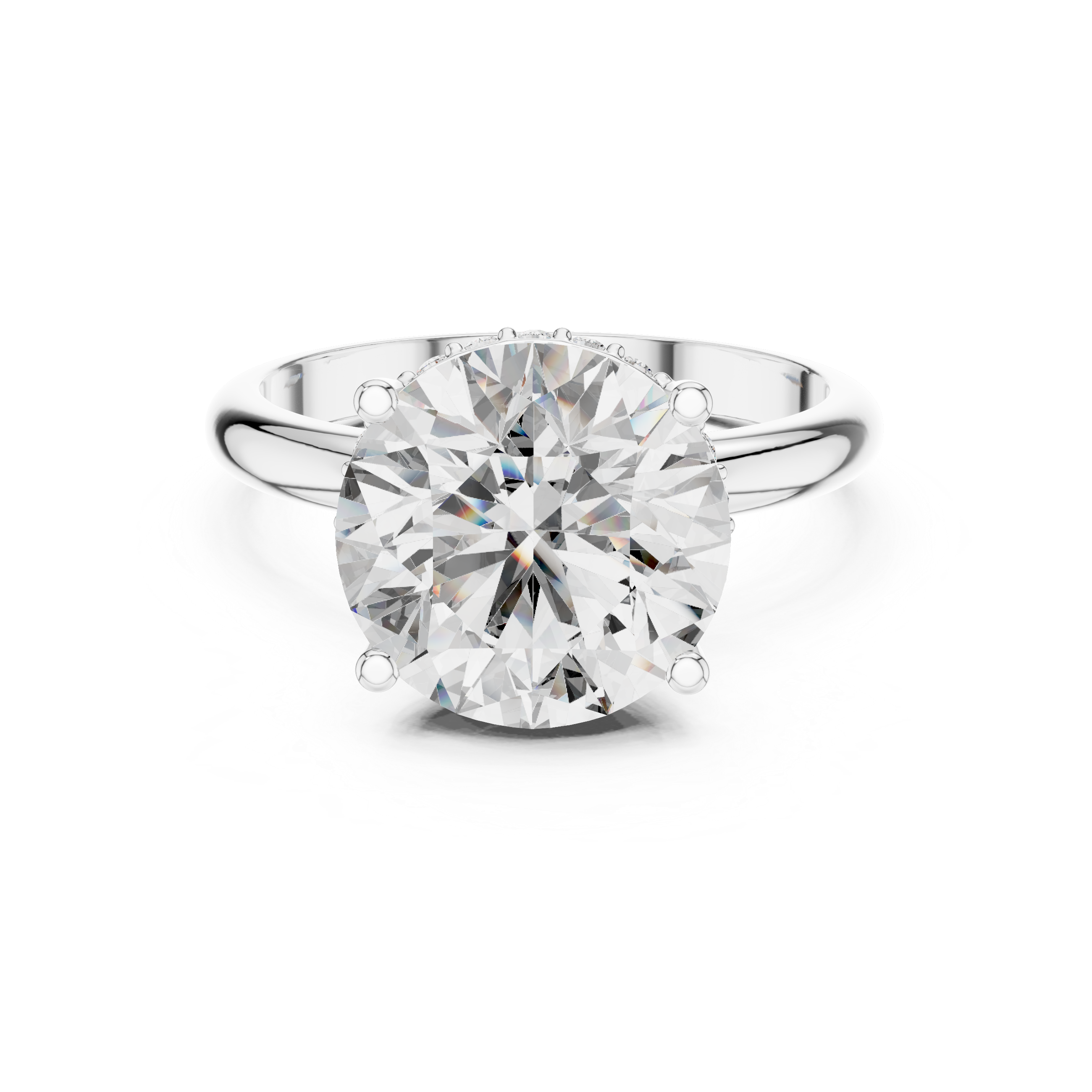 The Veurne Ring - Round Cut Hidden Halo Solitaire
