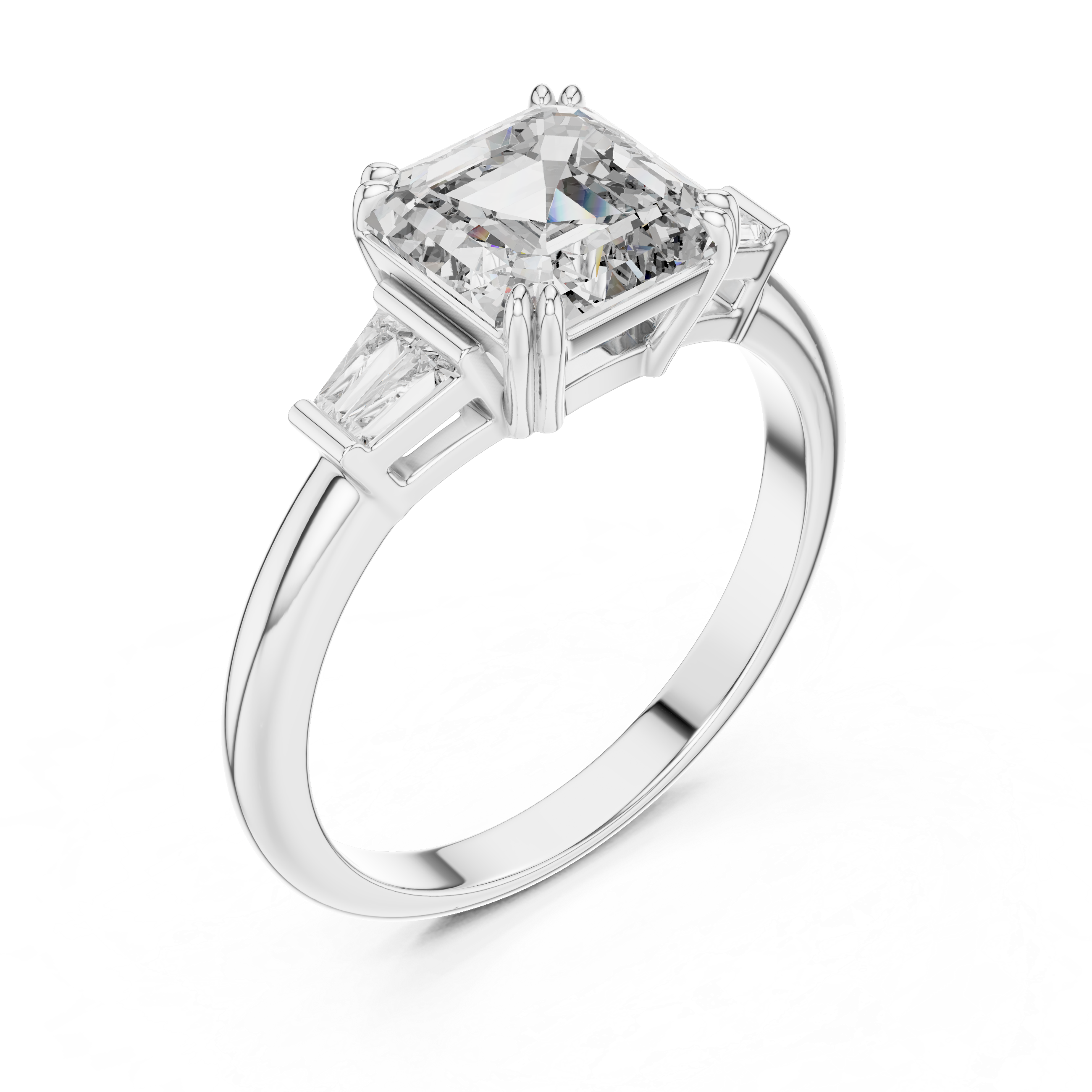 The Varberg Ring - Square Emerald Cut Five-Stone Baguette Engagement Ring
