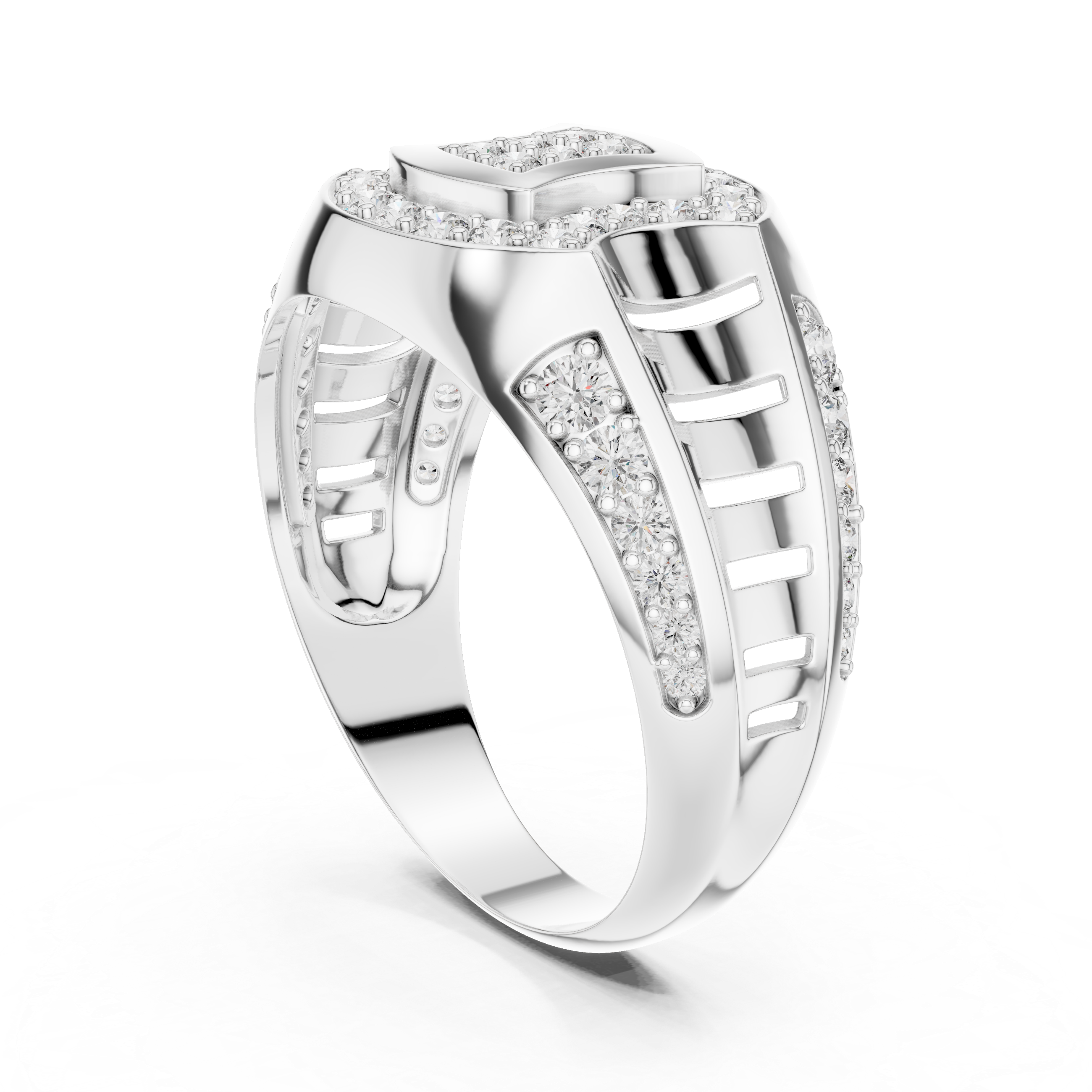 The La Rousse Ring - Sculptural Diamond Cluster Statement Band