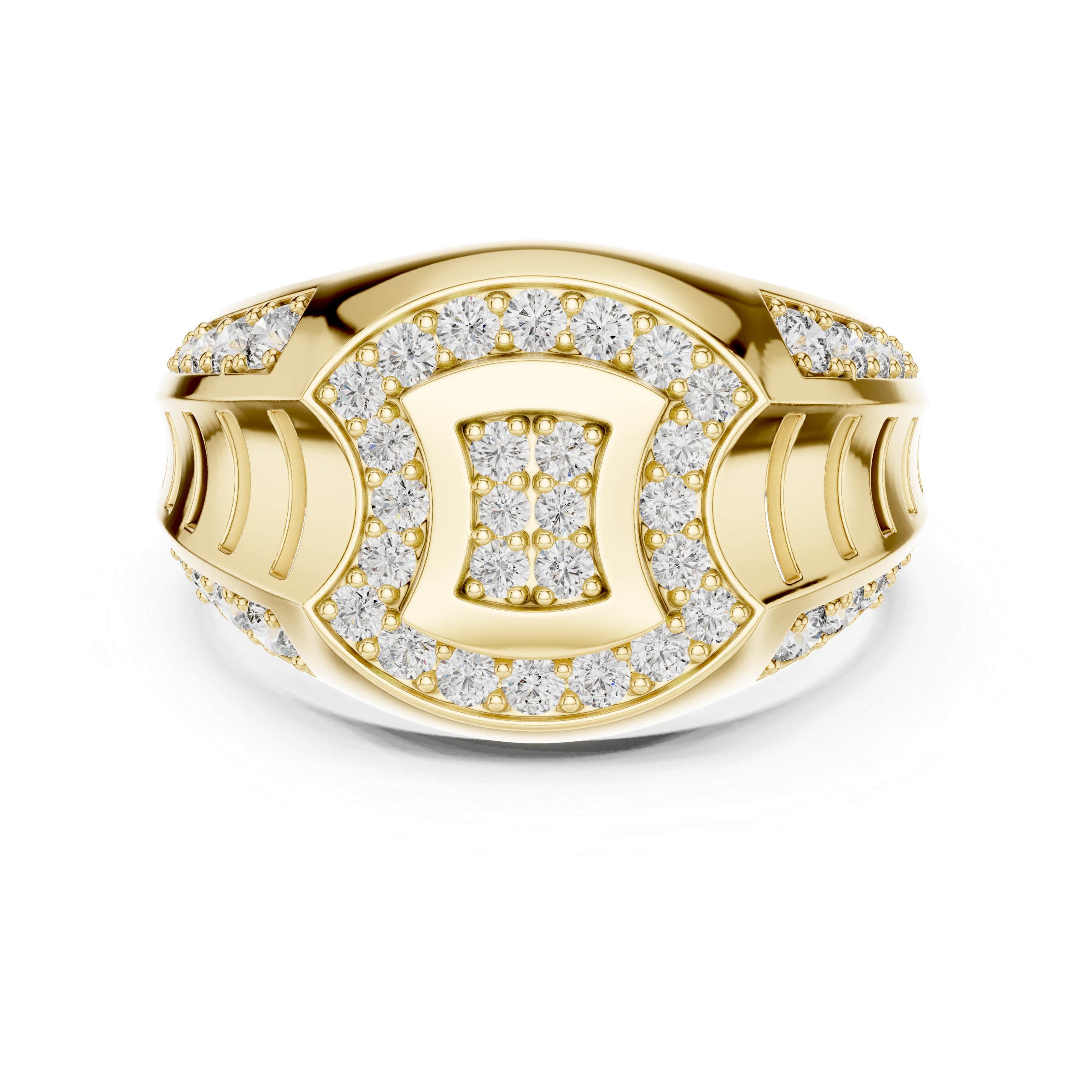 The La Rousse Ring - Sculptural Diamond Cluster Statement Band