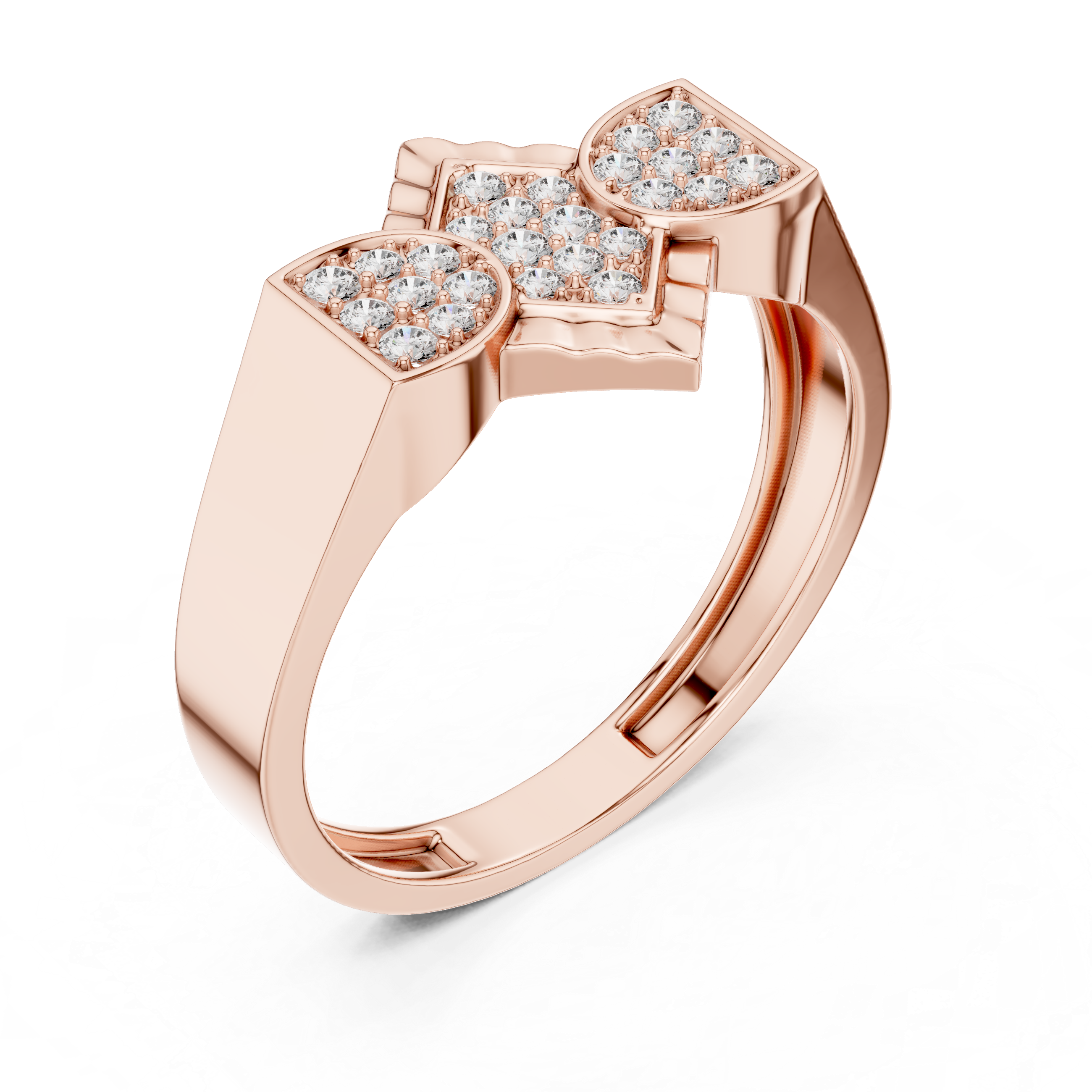 The Overijse Ring - Geometric Diamond Cluster Band & Art Deco Statement Ring