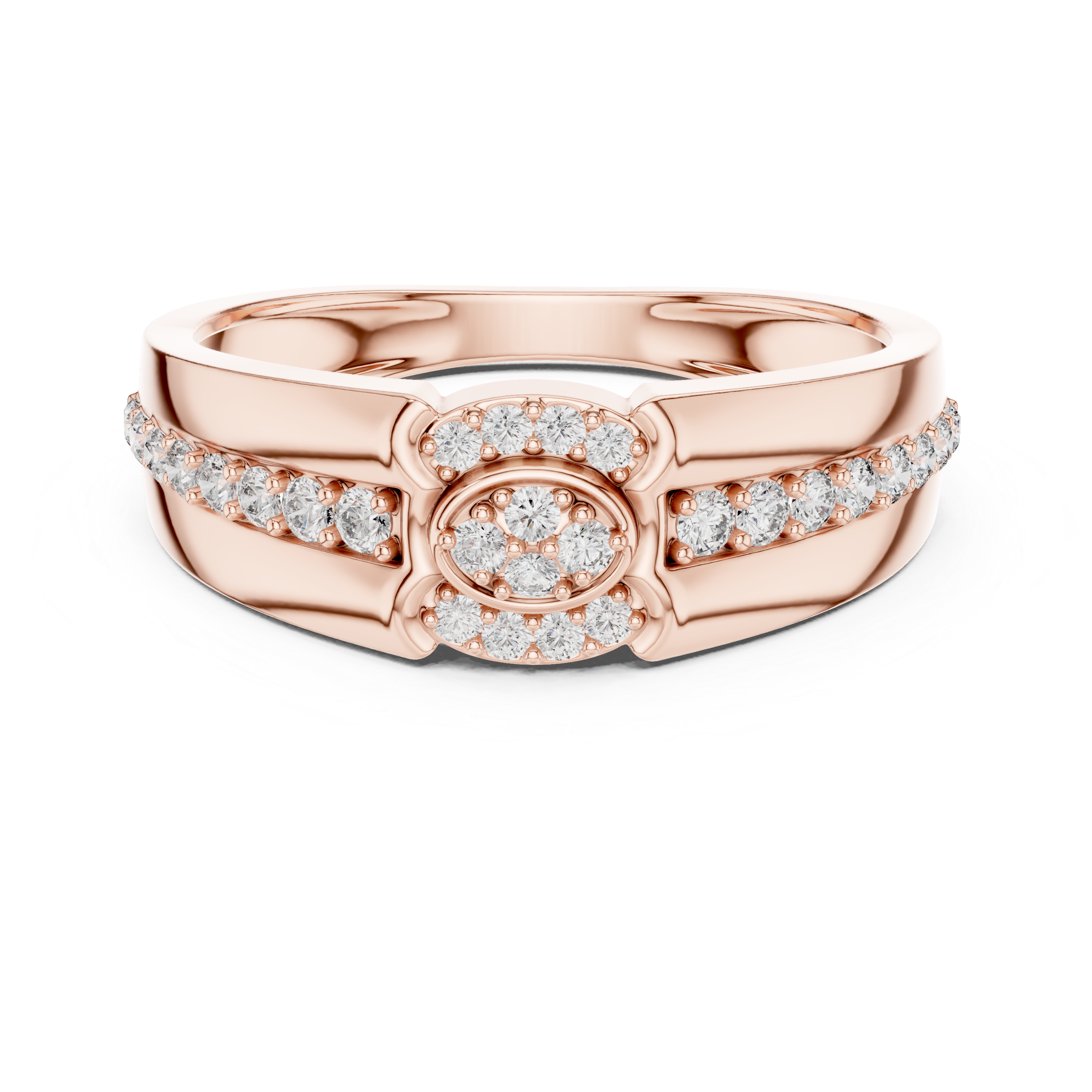 The Larvotto Ring - Vintage-Inspired Diamond Cluster Band