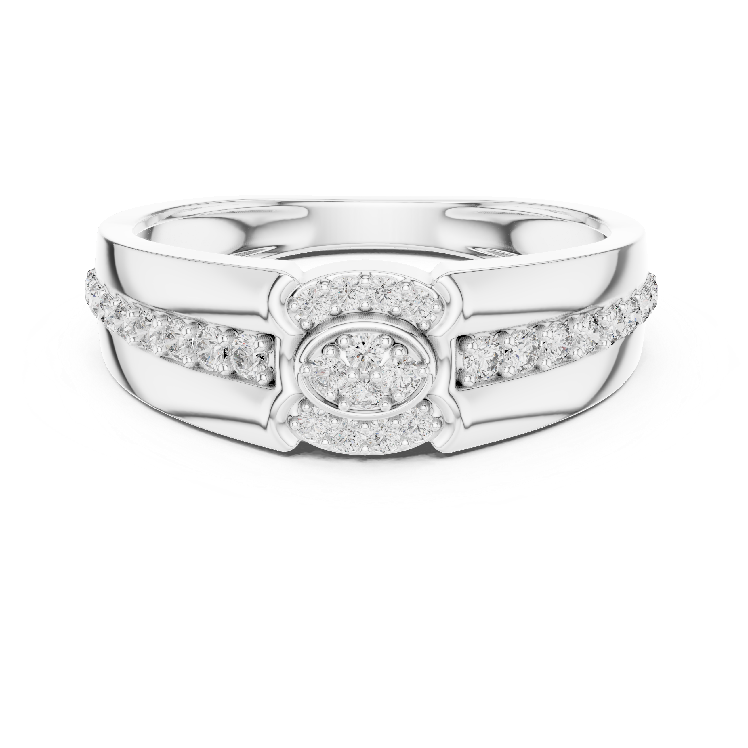The Larvotto Ring - Vintage-Inspired Diamond Cluster Band