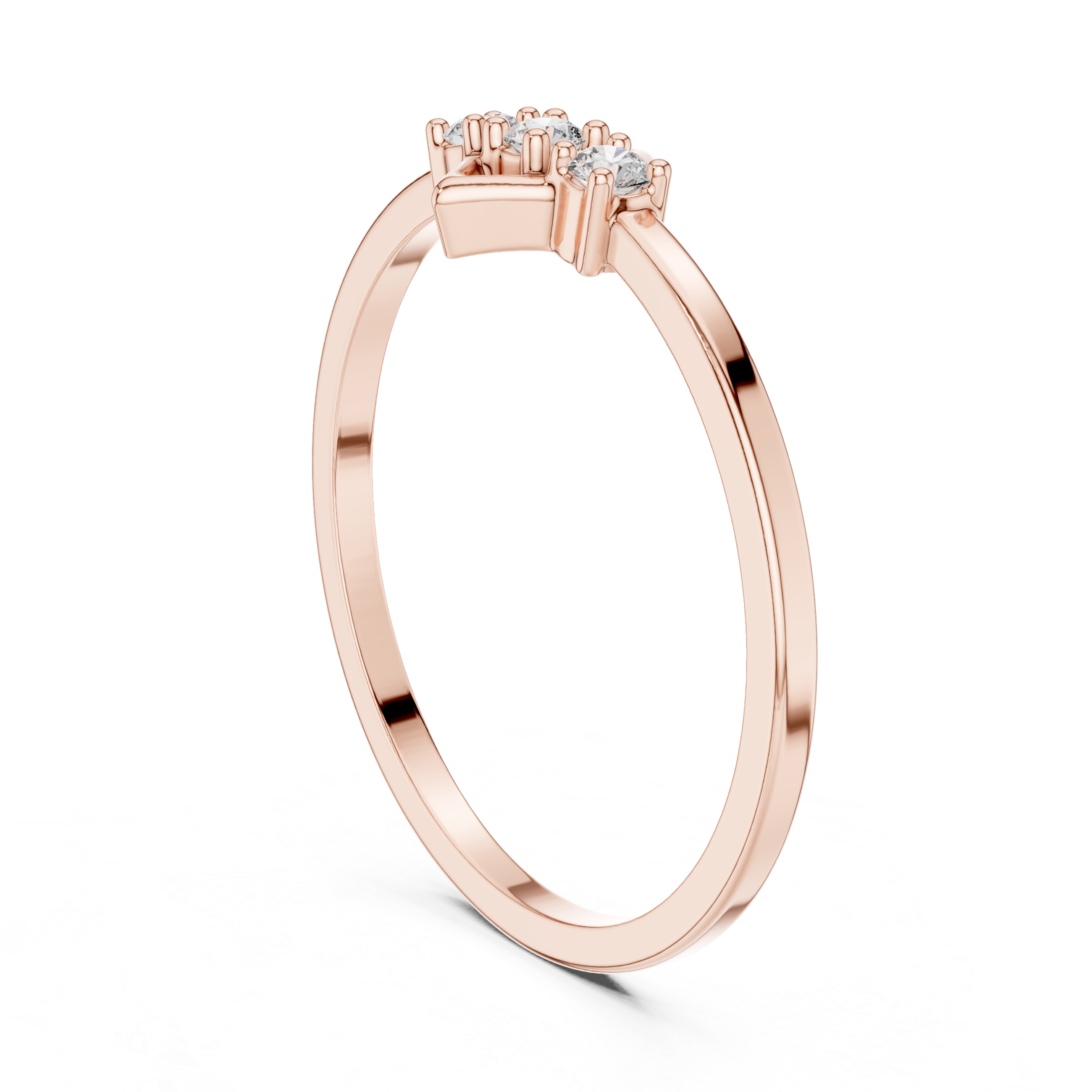 The Balzers Ring - Minimalist Geometric Three-Stone Diamond Band