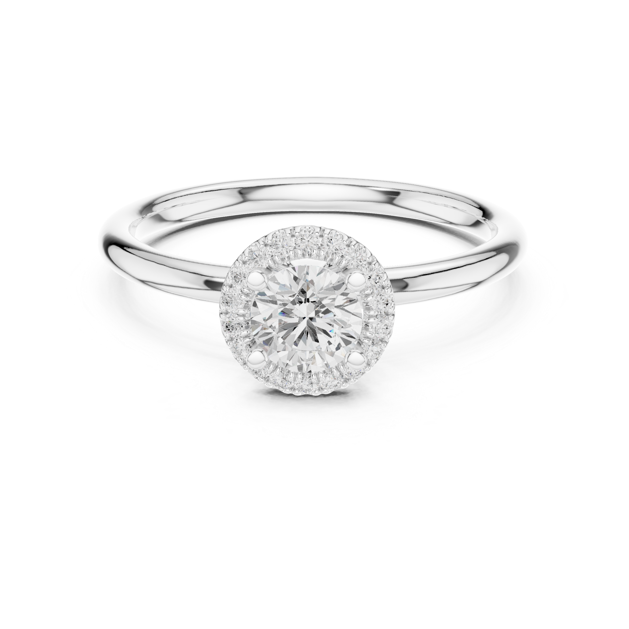 The Argegno Ring - Round Brilliant Floating Halo Engagement Ring