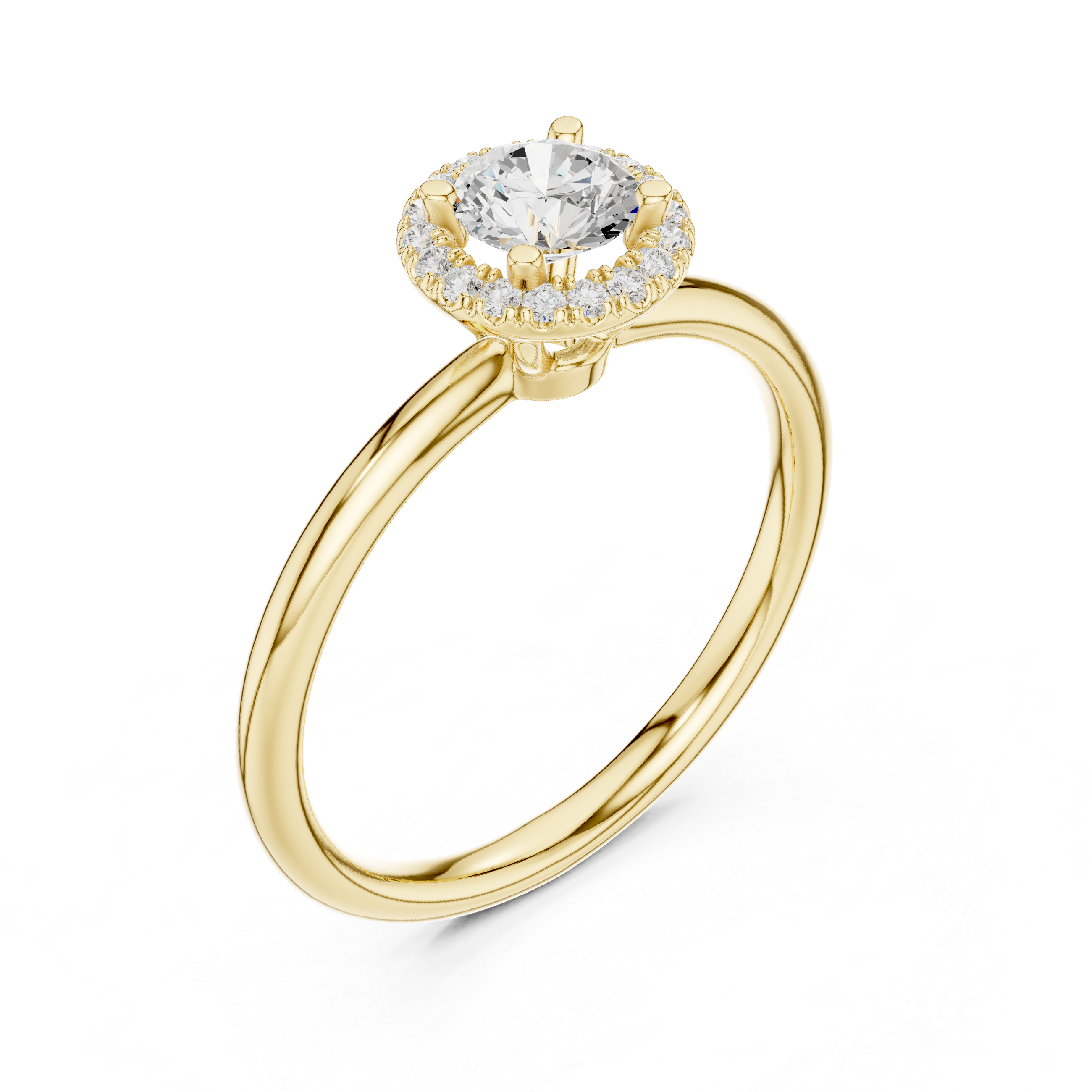 The Argegno Ring - Round Brilliant Floating Halo Engagement Ring