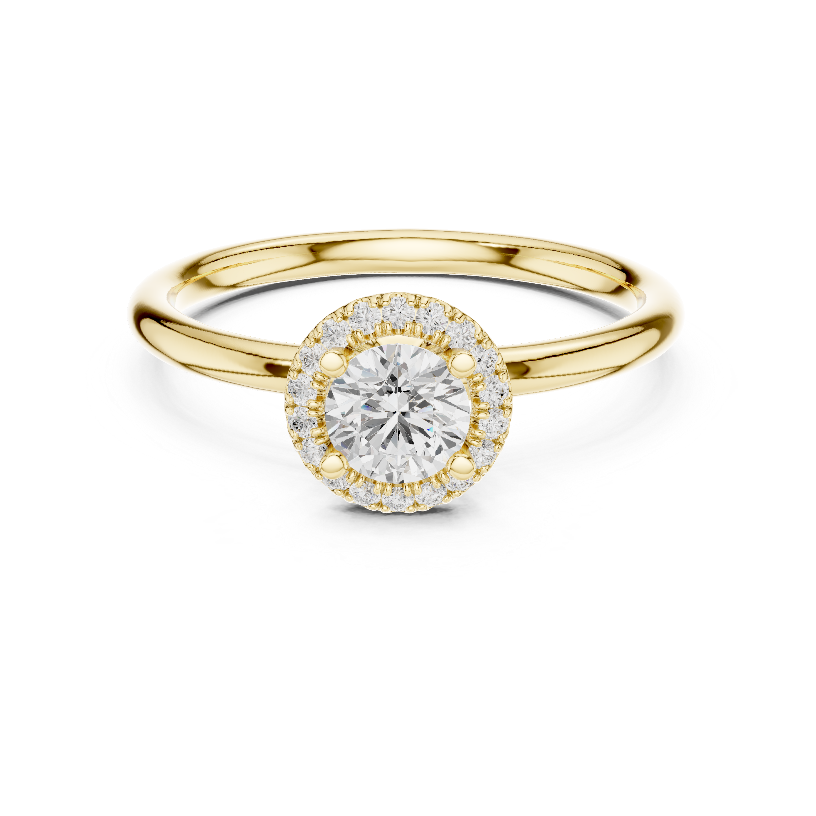 The Argegno Ring - Round Brilliant Floating Halo Engagement Ring