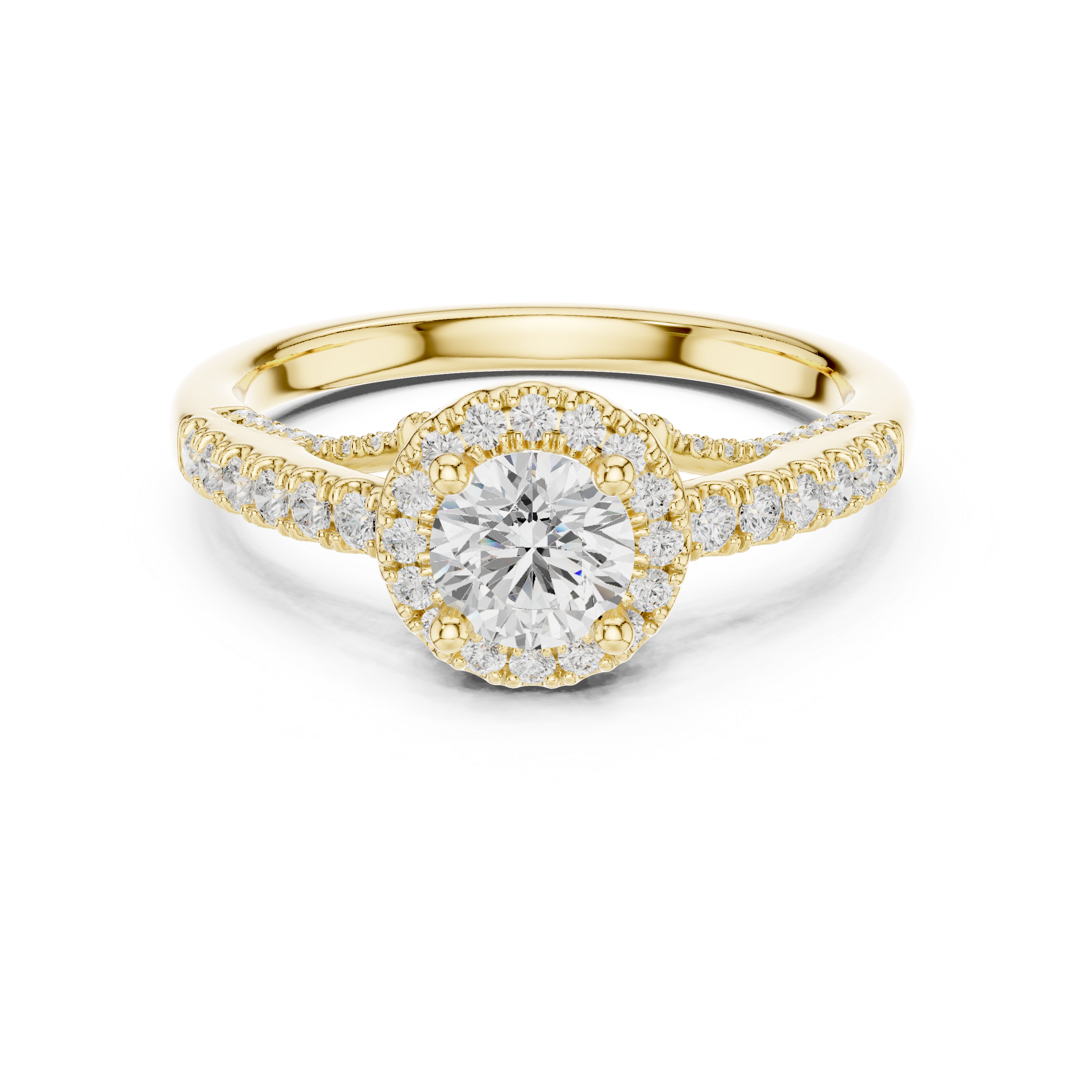 The Blevio Ring - Scalloped Cathedral Halo Engagement Ring