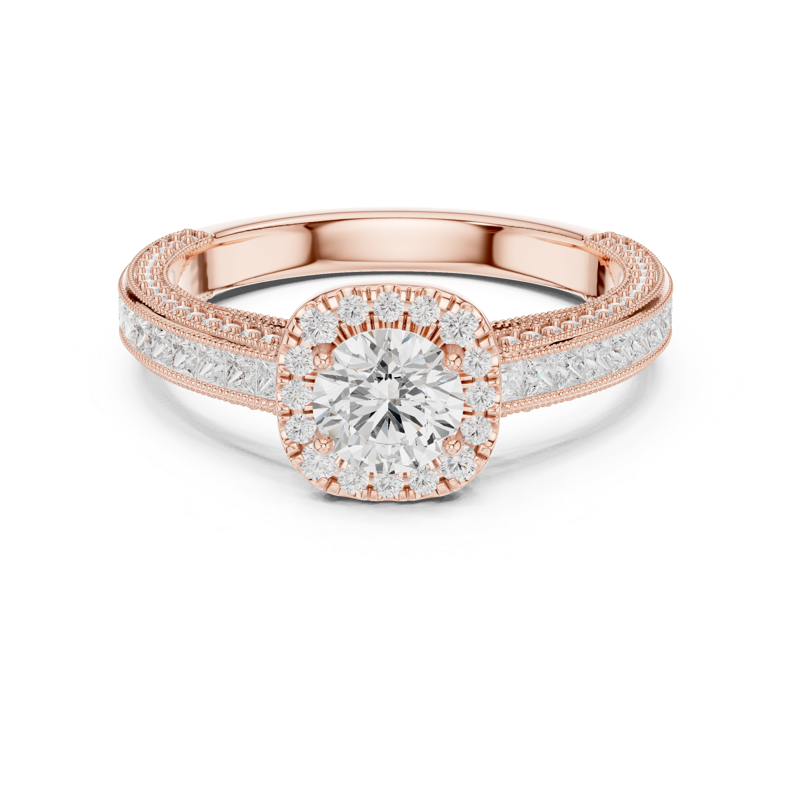 The Rottach-Egern Ring - Channel-Set Halo Engagement Ring