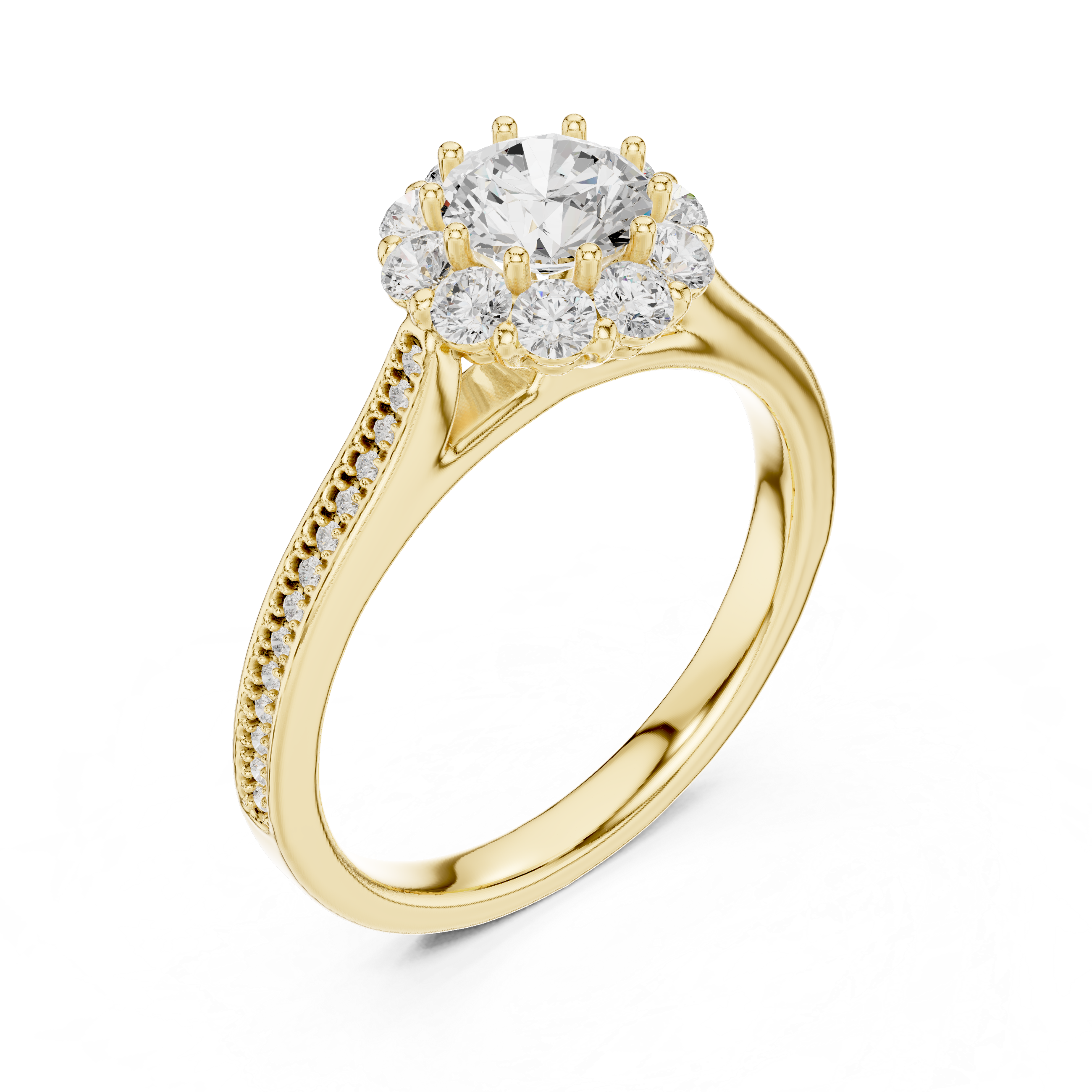 The Kreuth Ring - Elevated Floral Pavé Engagement Ring