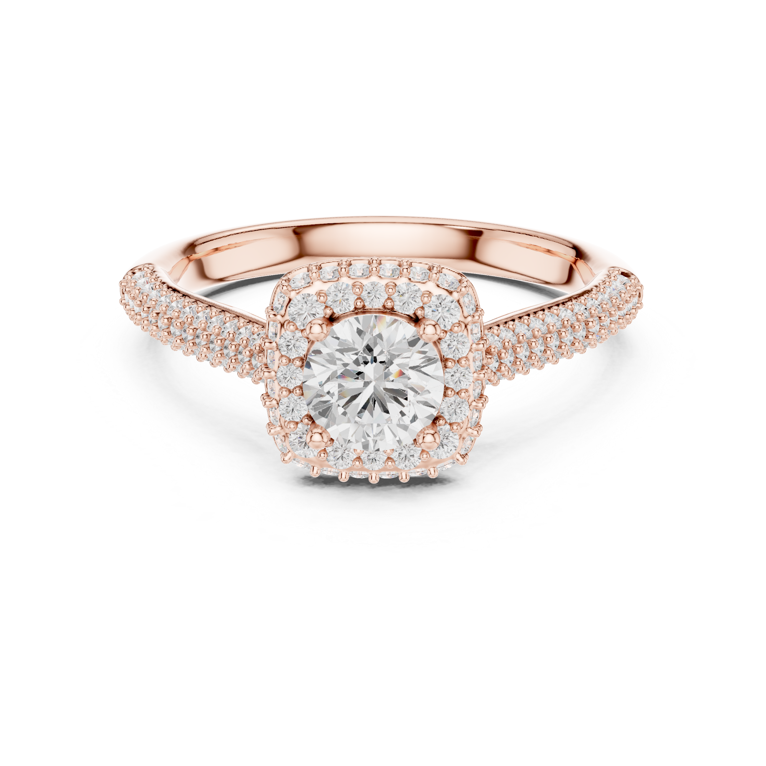 The Bloemendaal Ring - Cathedral Square Halo Engagement Ring