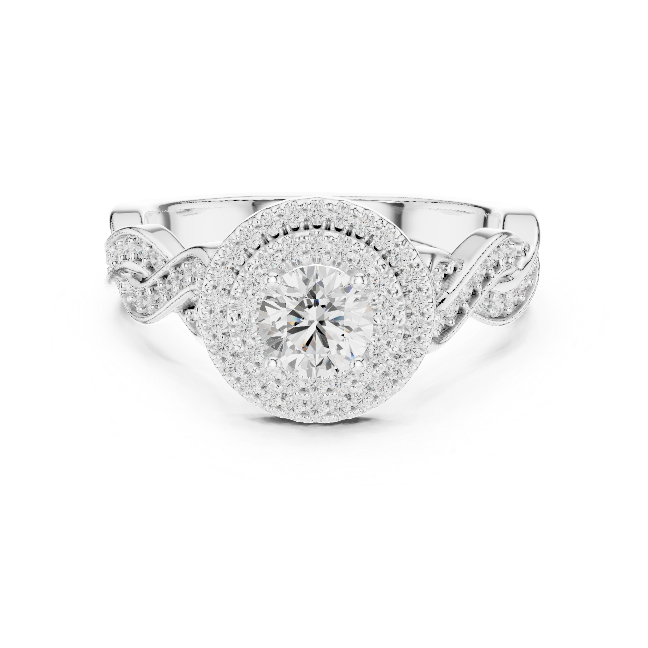 The Overveen Ring - Infinity Twist Halo Engagement Ring