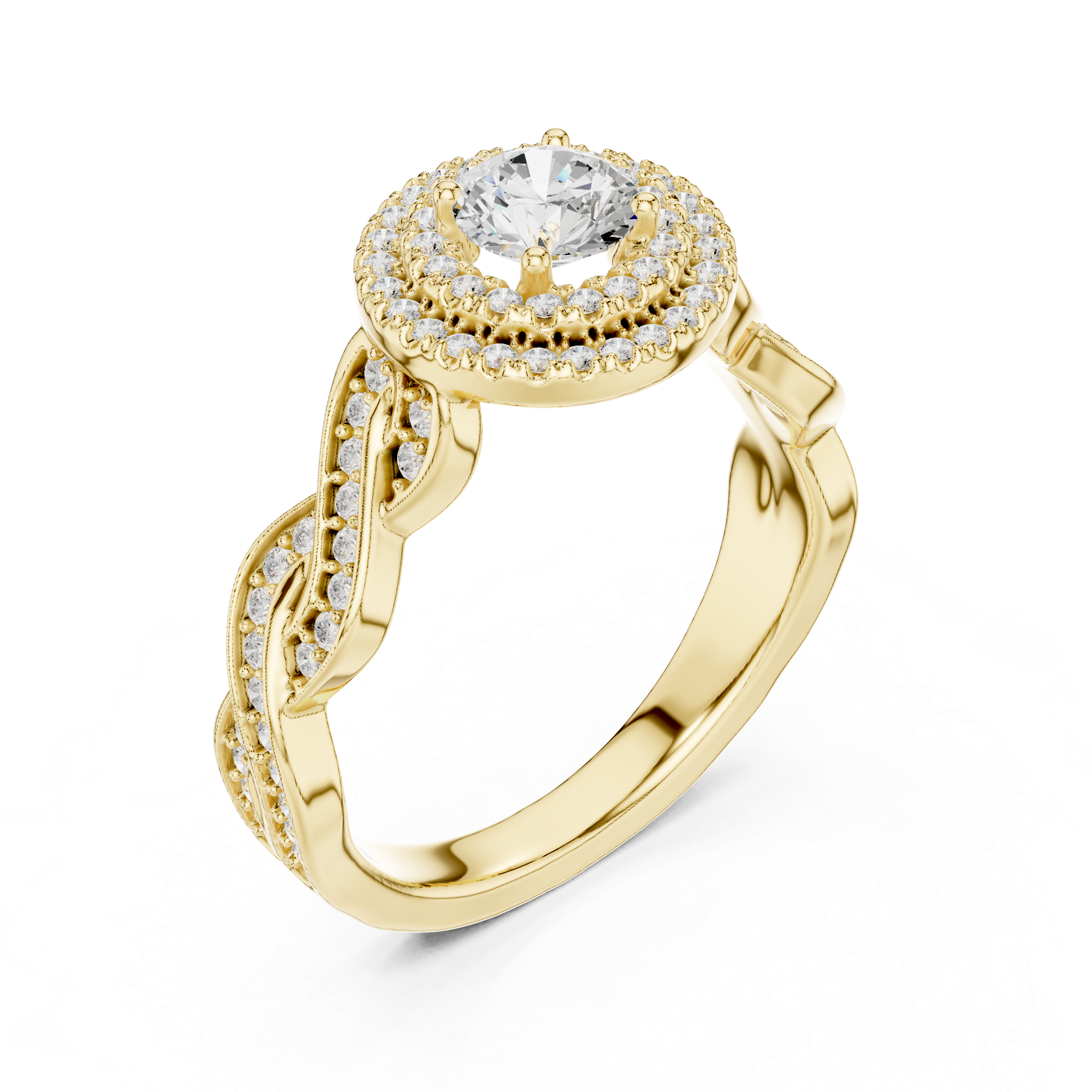 The Overveen Ring - Infinity Twist Halo Engagement Ring