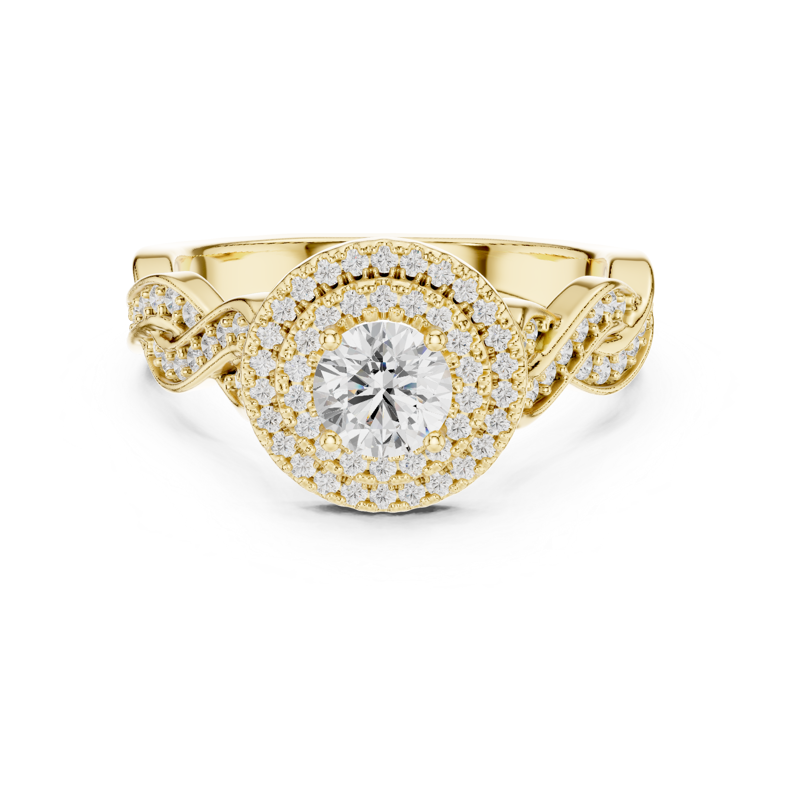 The Overveen Ring - Infinity Twist Halo Engagement Ring