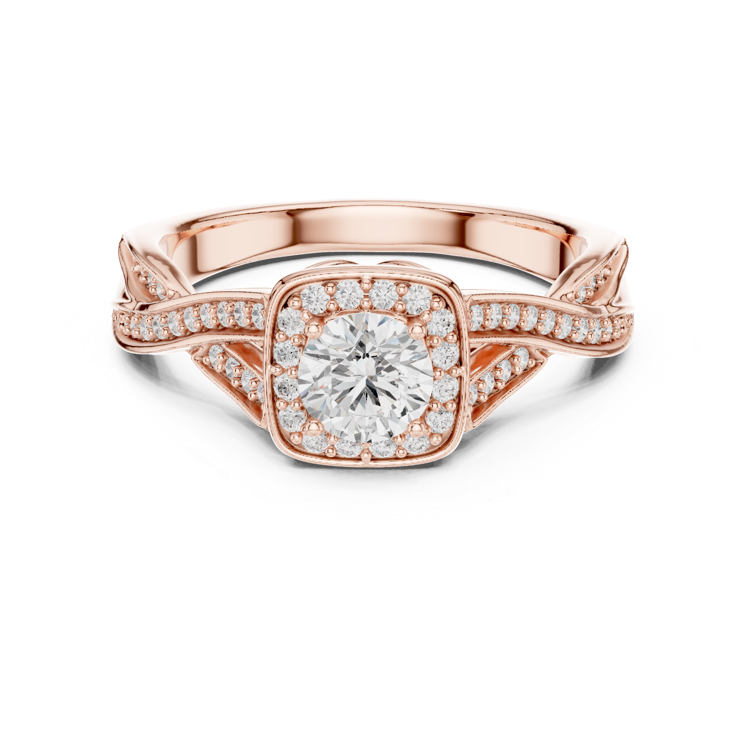 The Aerdenhout Ring - Twisted Cushion Halo Engagement Ring