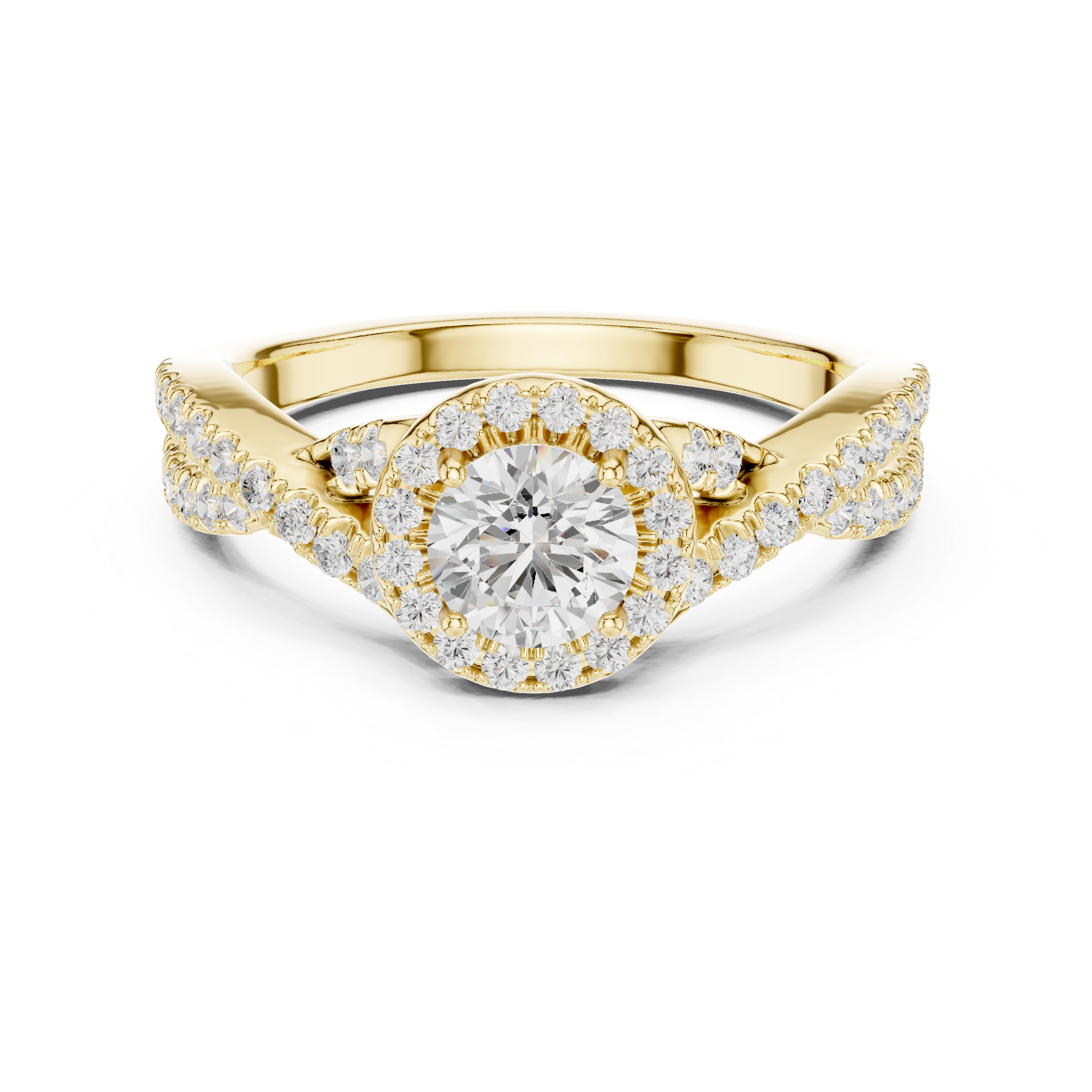 The Abcoude Ring - Twisted Halo Engagement Ring