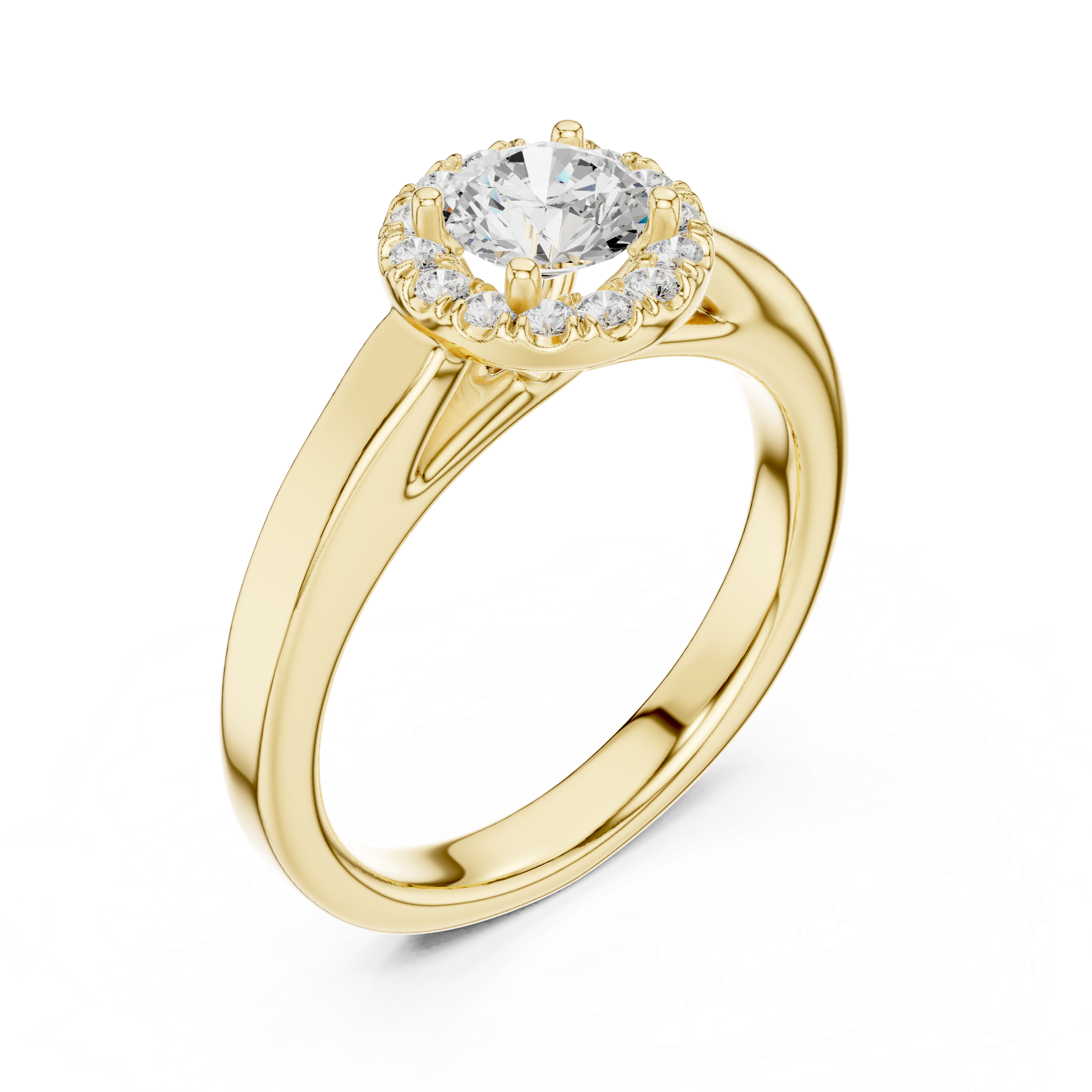 The Weesp Ring - Sculptural Cathedral Halo Engagement Ring