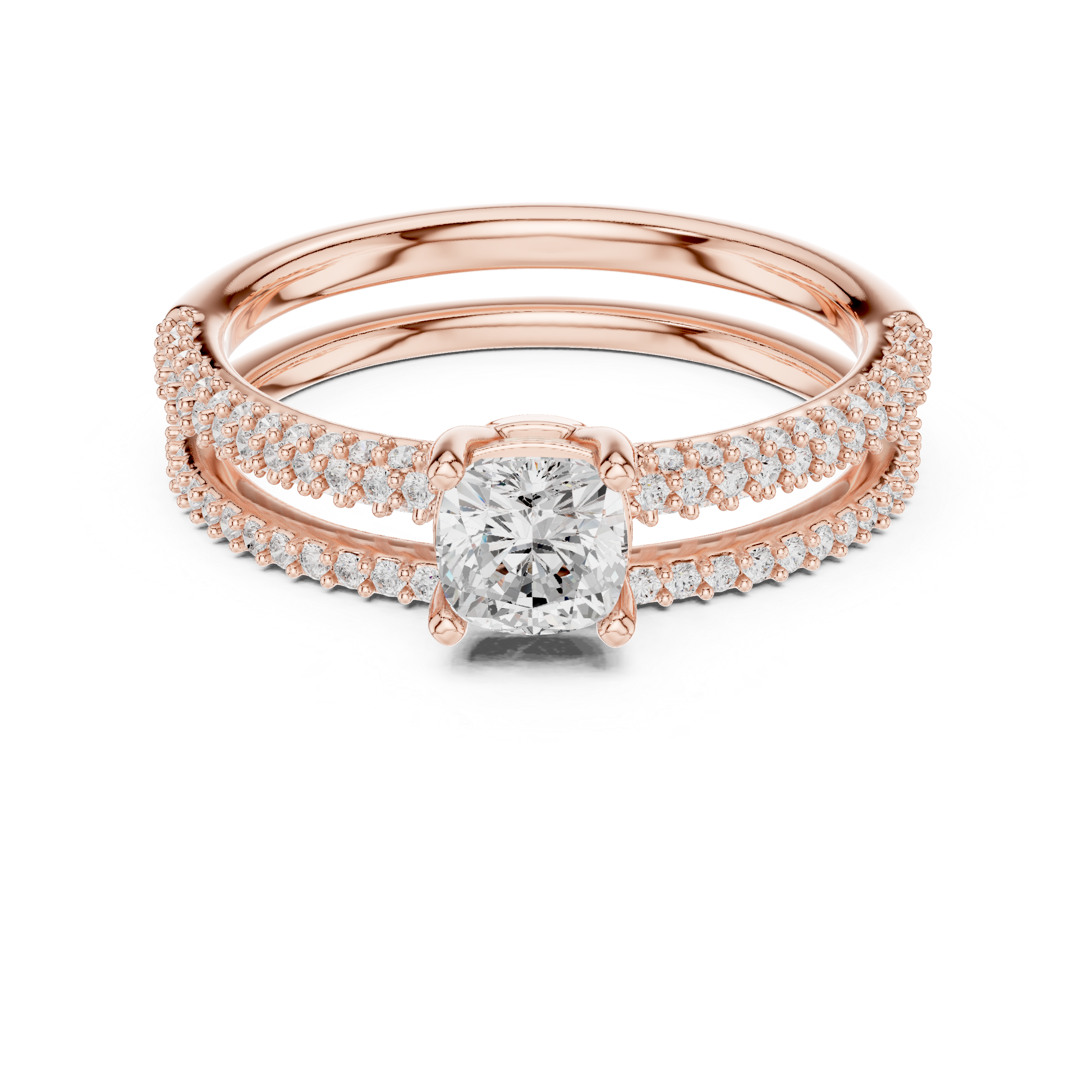 The Boadilla del Monte Ring - Cushion Cut Solitaire Bridal Set
