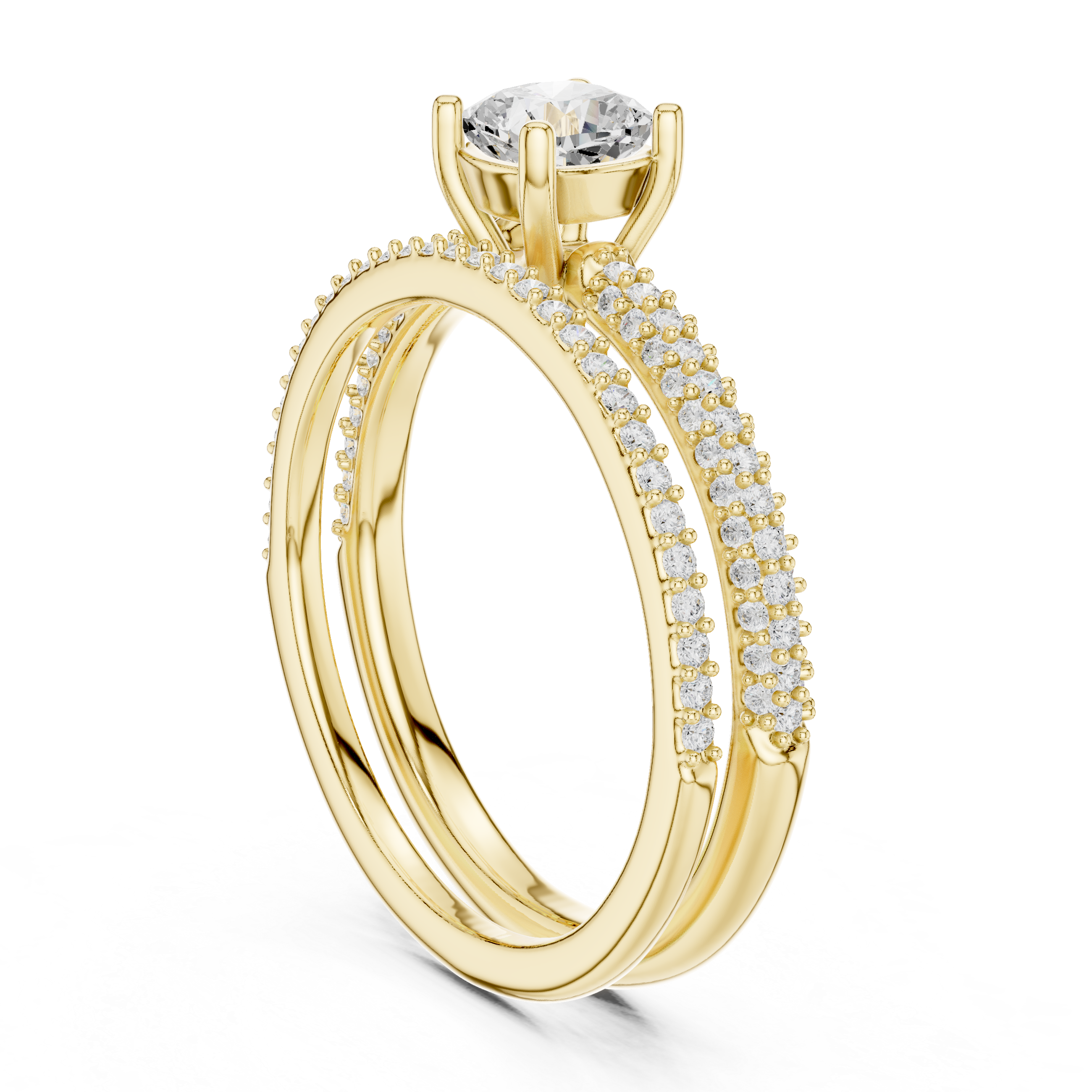 The Boadilla del Monte Ring - Cushion Cut Solitaire Bridal Set