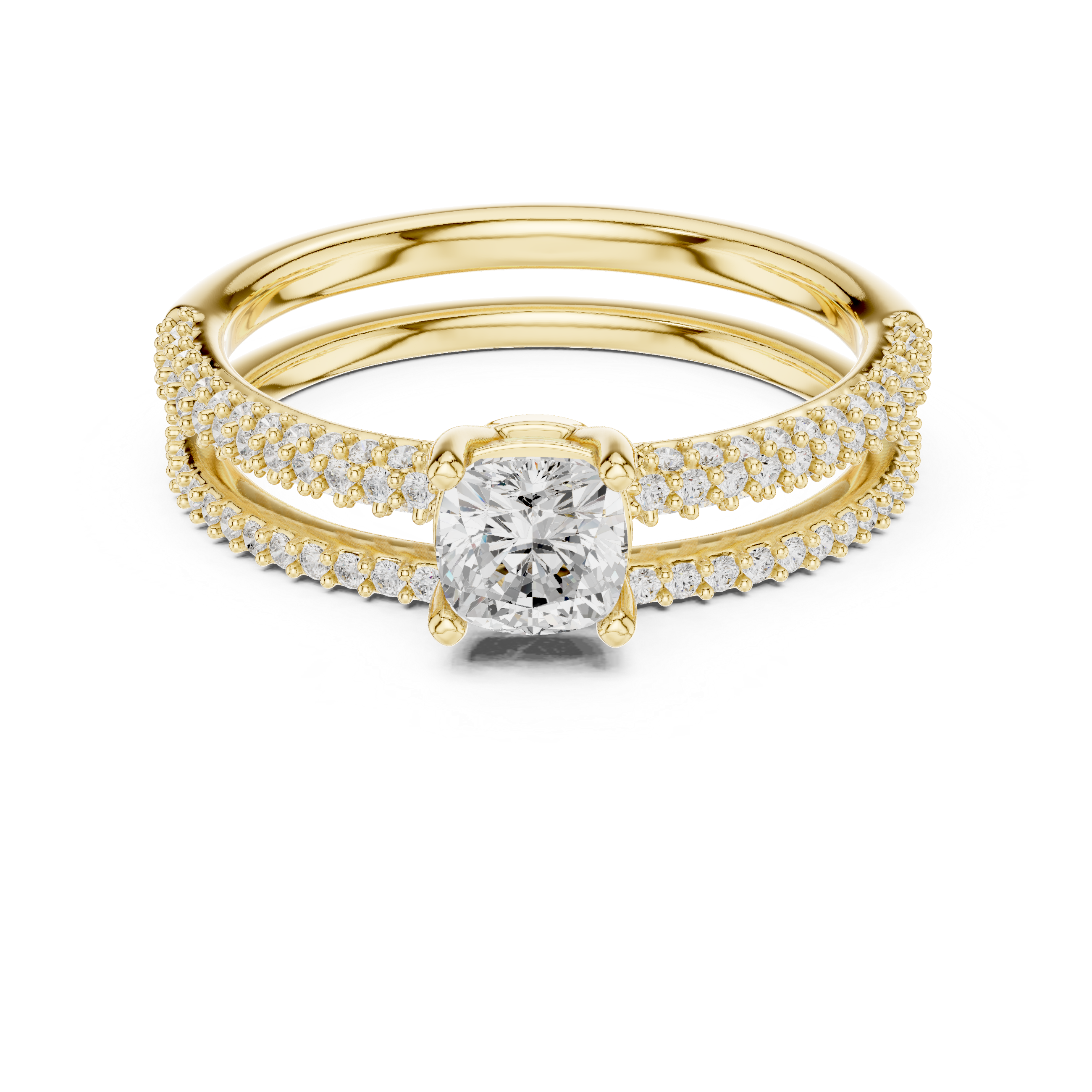 The Boadilla del Monte Ring - Cushion Cut Solitaire Bridal Set