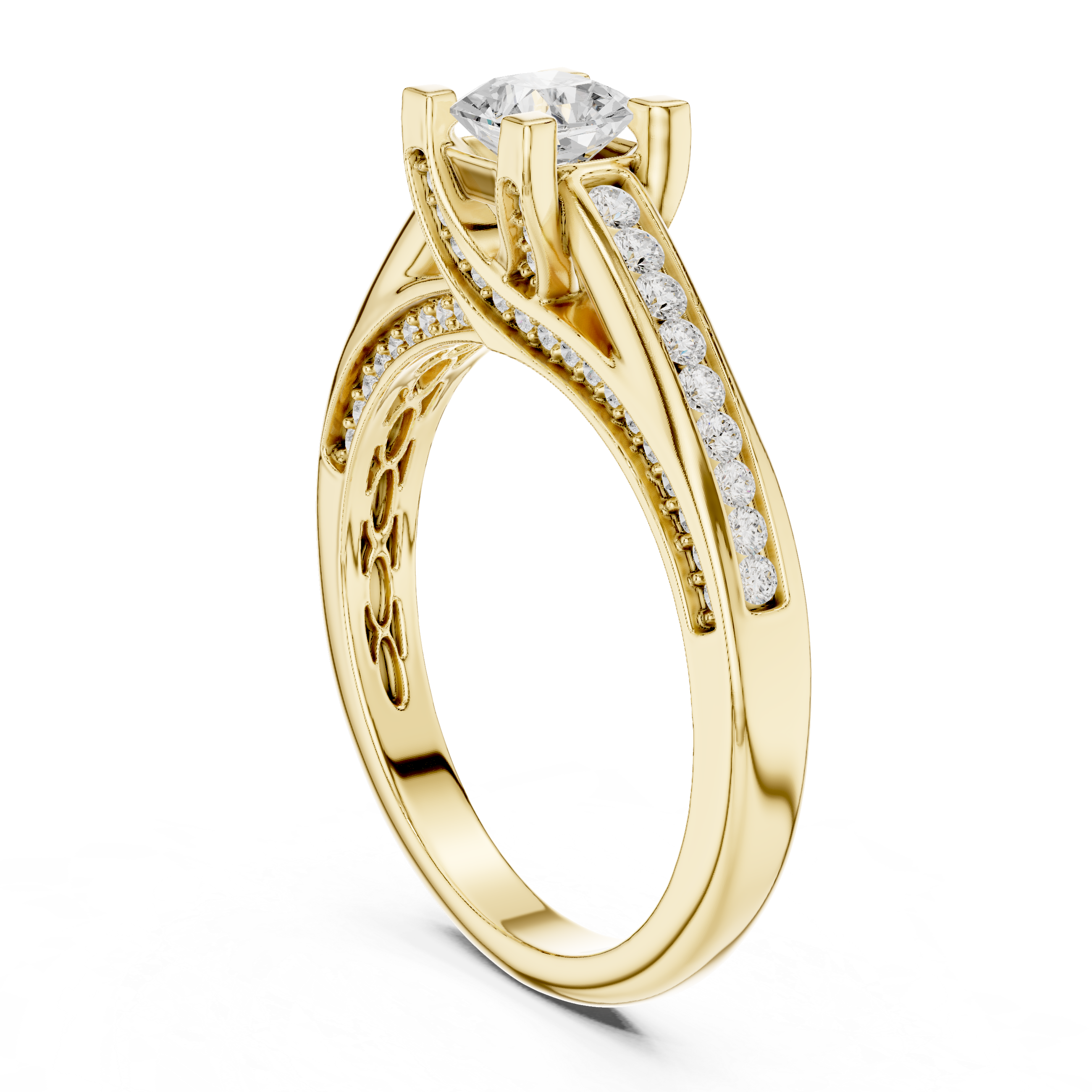 The Sant Just Desvern Ring - Radiant Cut Bypass Channel Engagement Ring