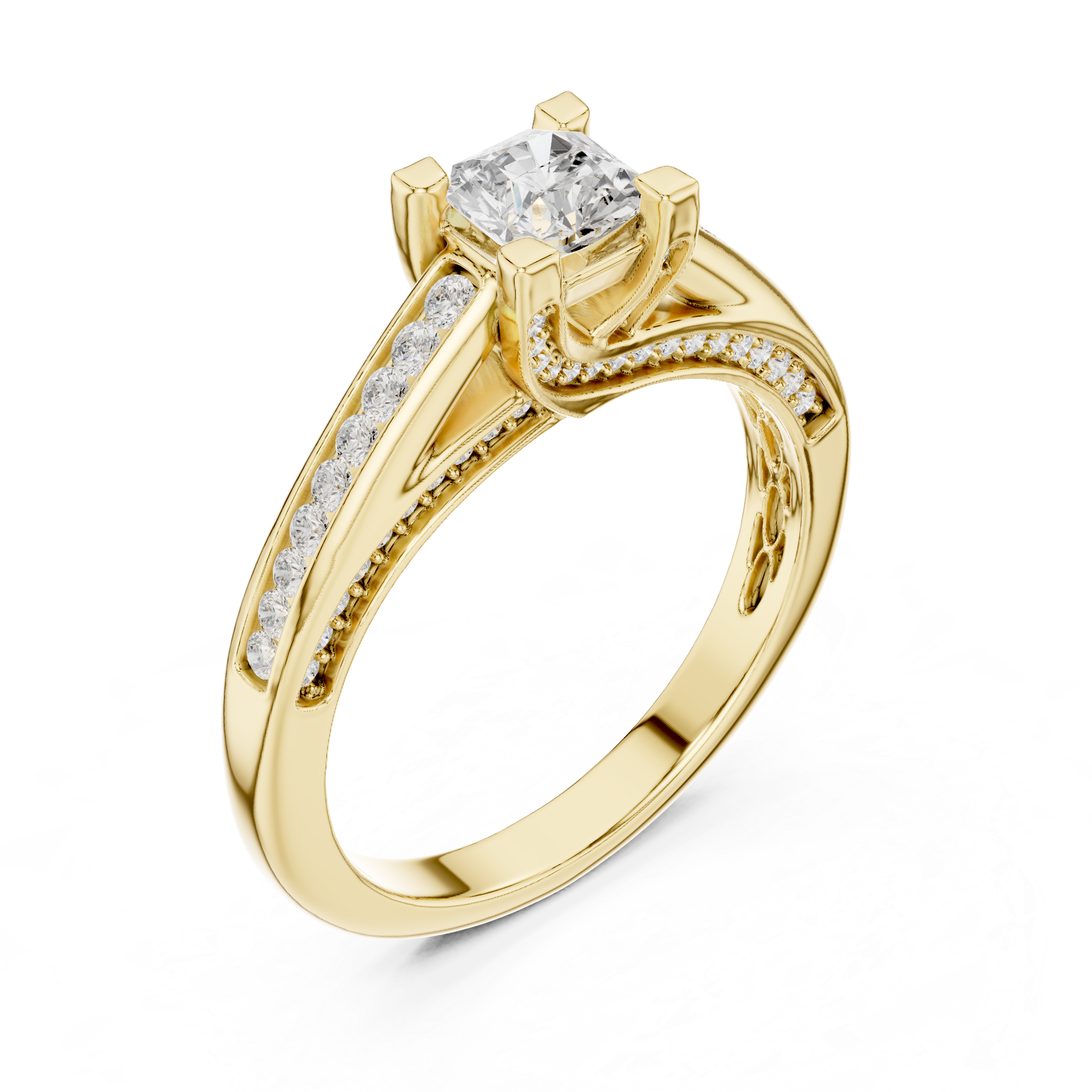 The Sant Just Desvern Ring - Radiant Cut Bypass Channel Engagement Ring