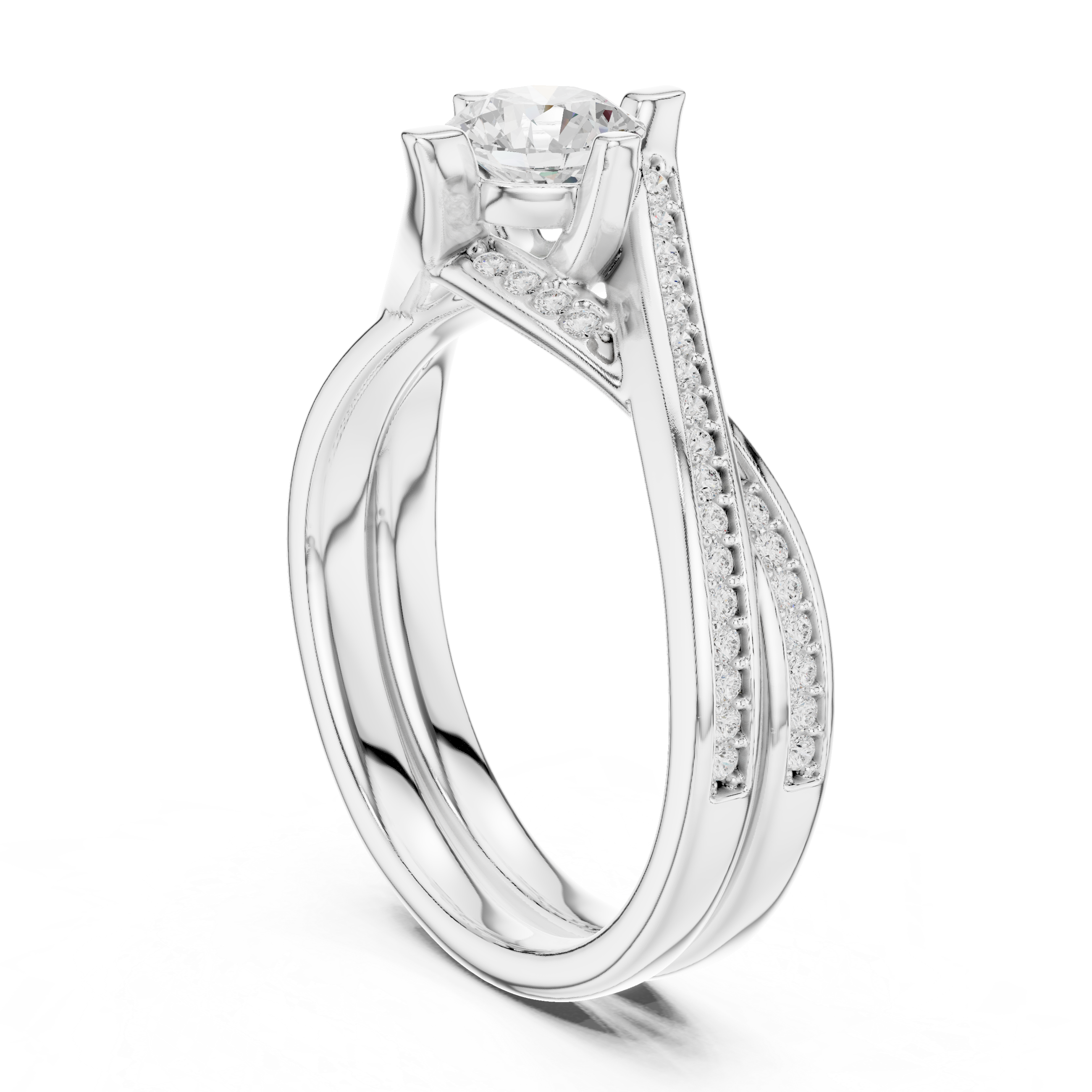 The Castelldefels Ring - Asymmetrical Infinity Pavé Engagement Ring