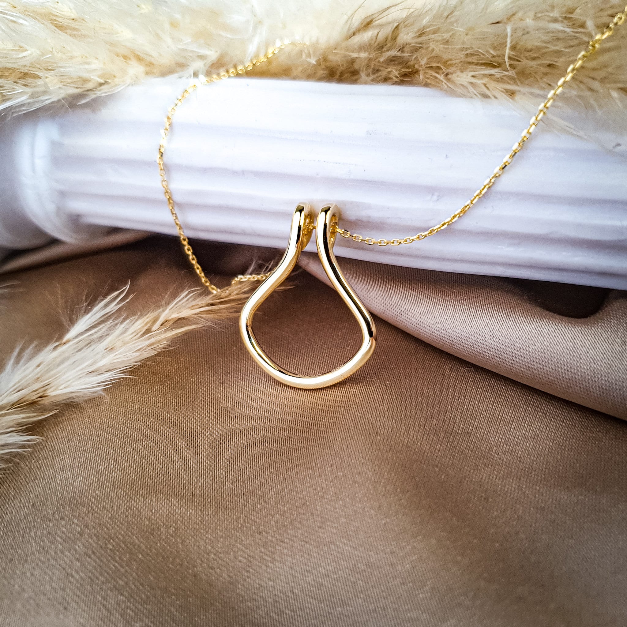 14k Solid Gold Ring Holder Necklace