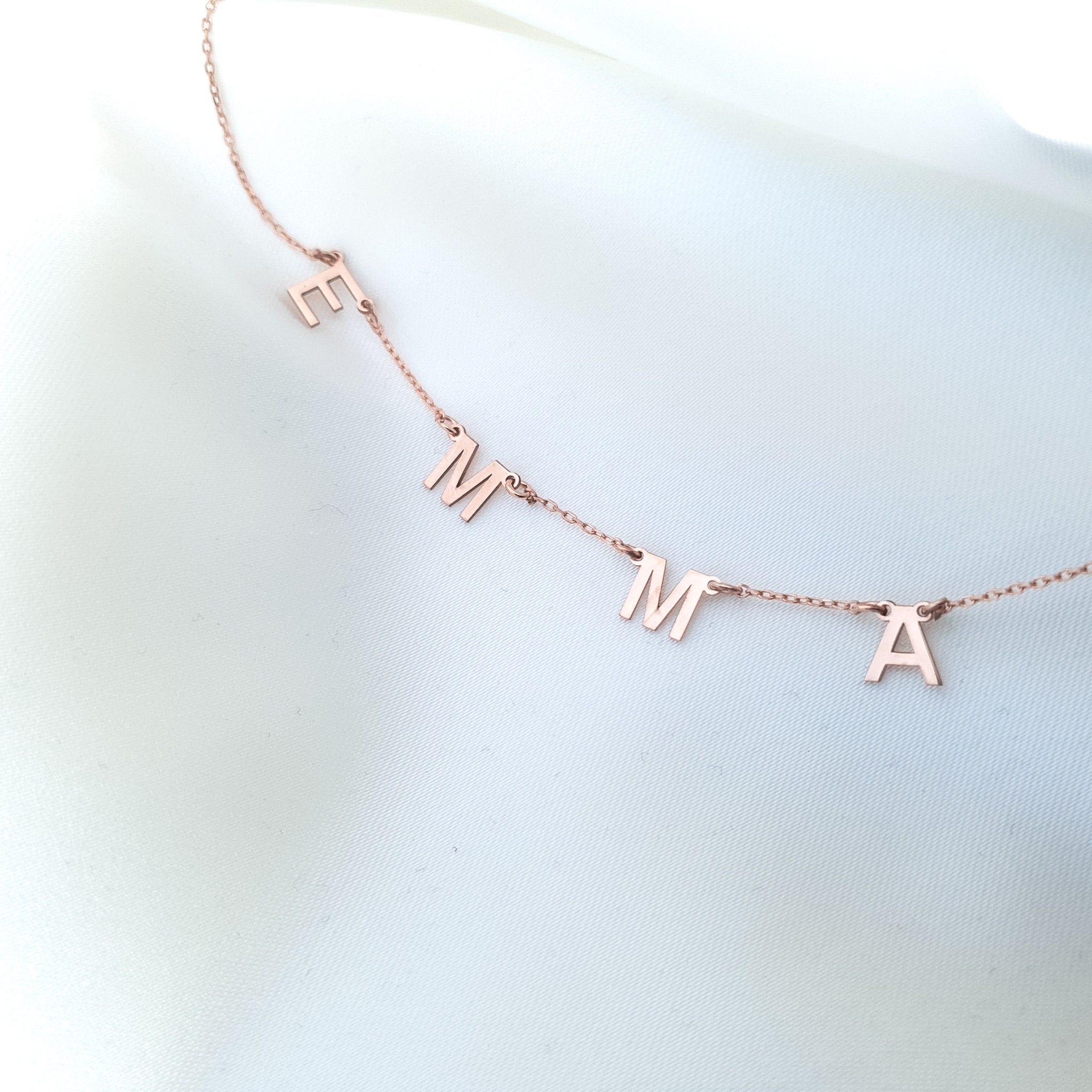 Tiny Letter Name Necklace