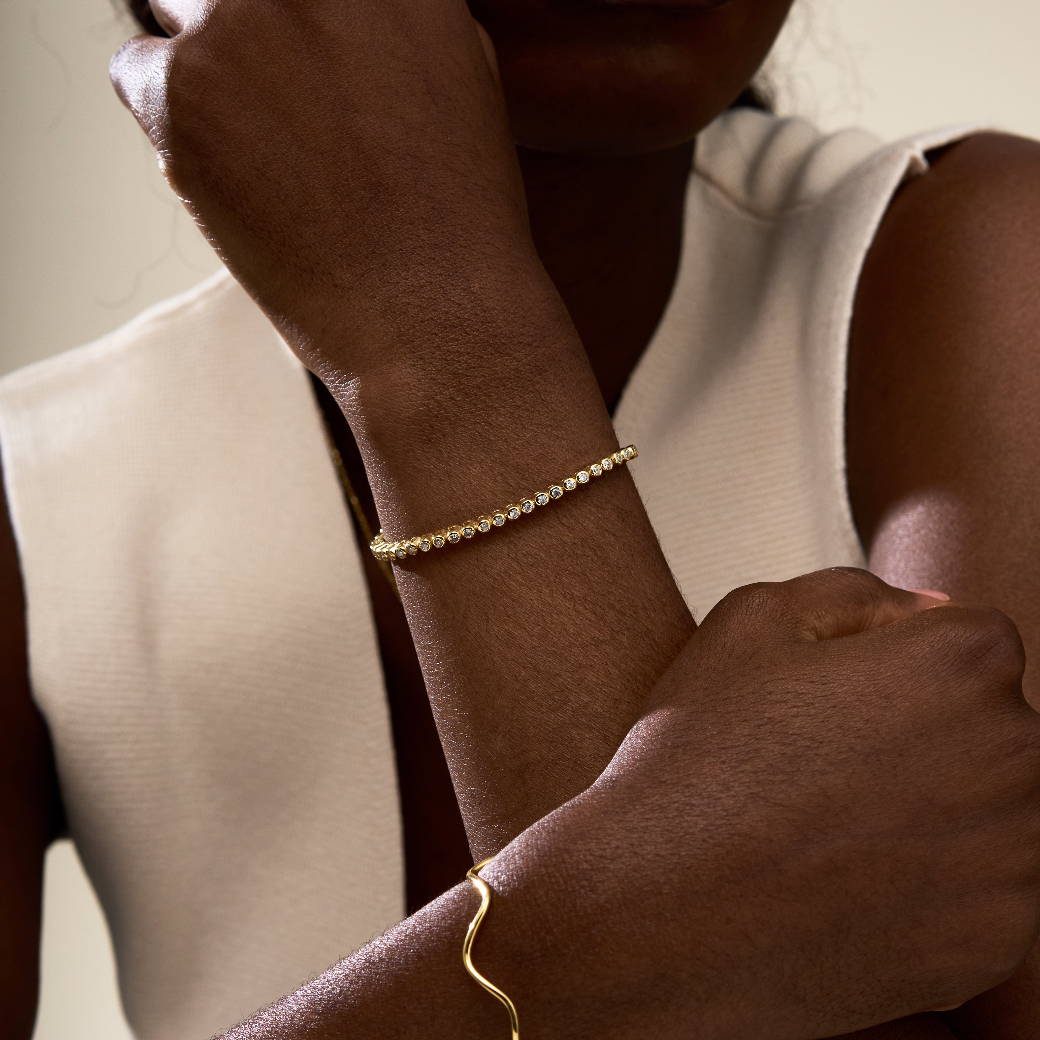 The Essential Bezel Tennis Bracelet in Sterling Silver