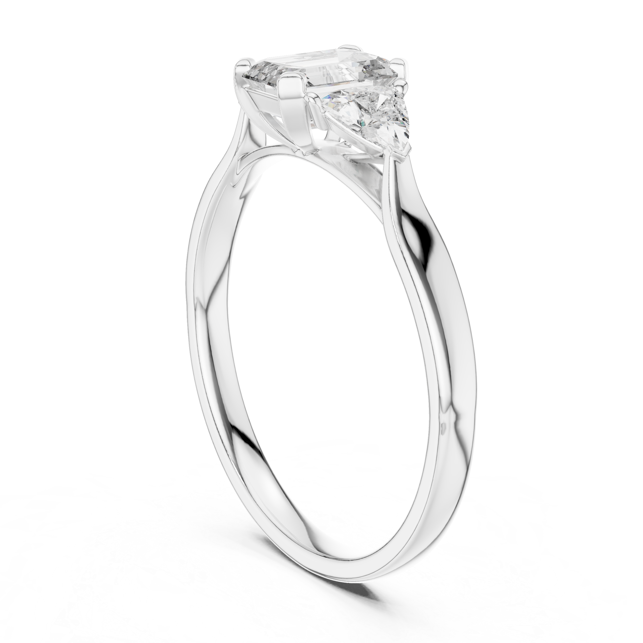 The Schilde Ring - Emerald Cut Three-Stone Engagement Ring