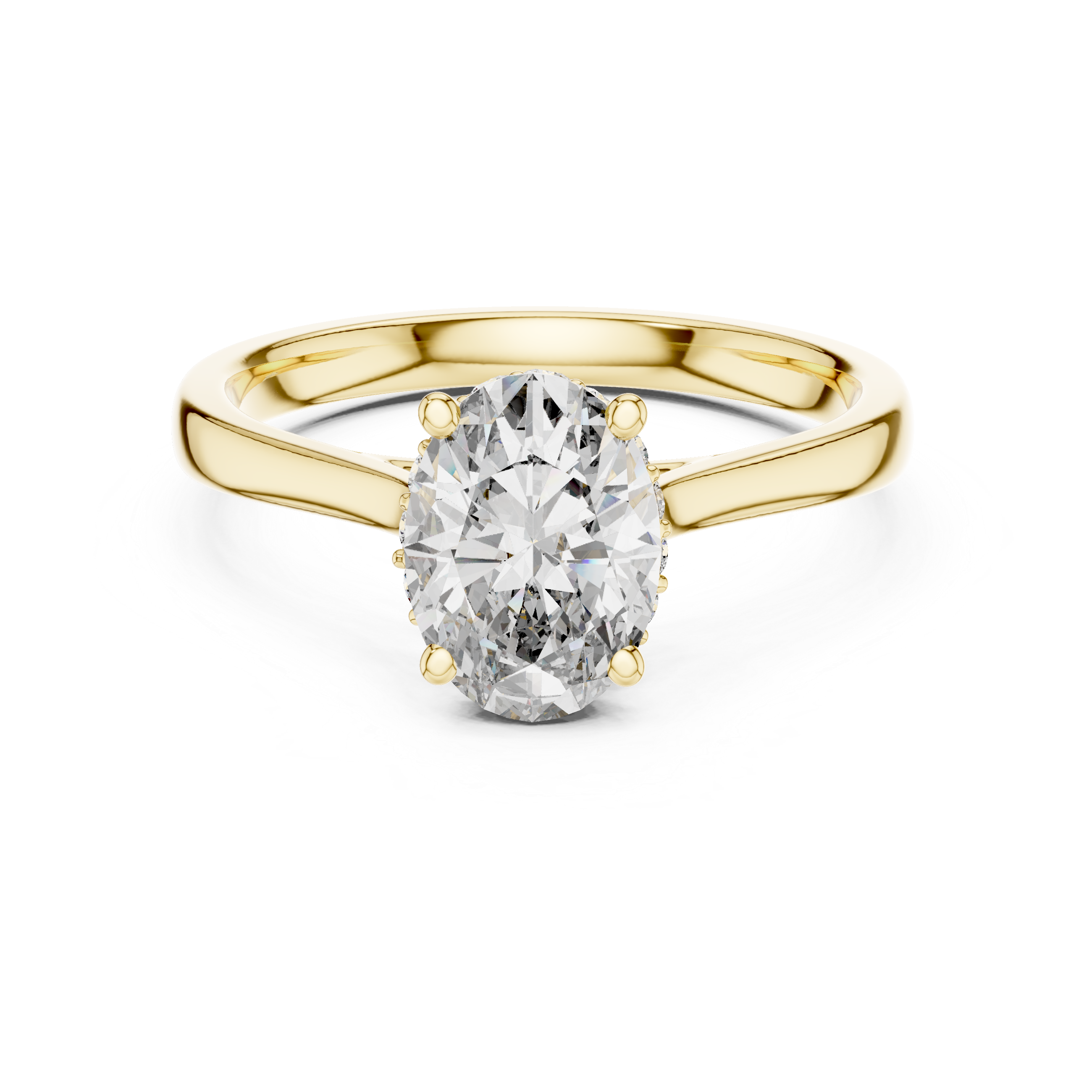 The Zemst Ring - Oval Cut Solitaire with Hidden Halo