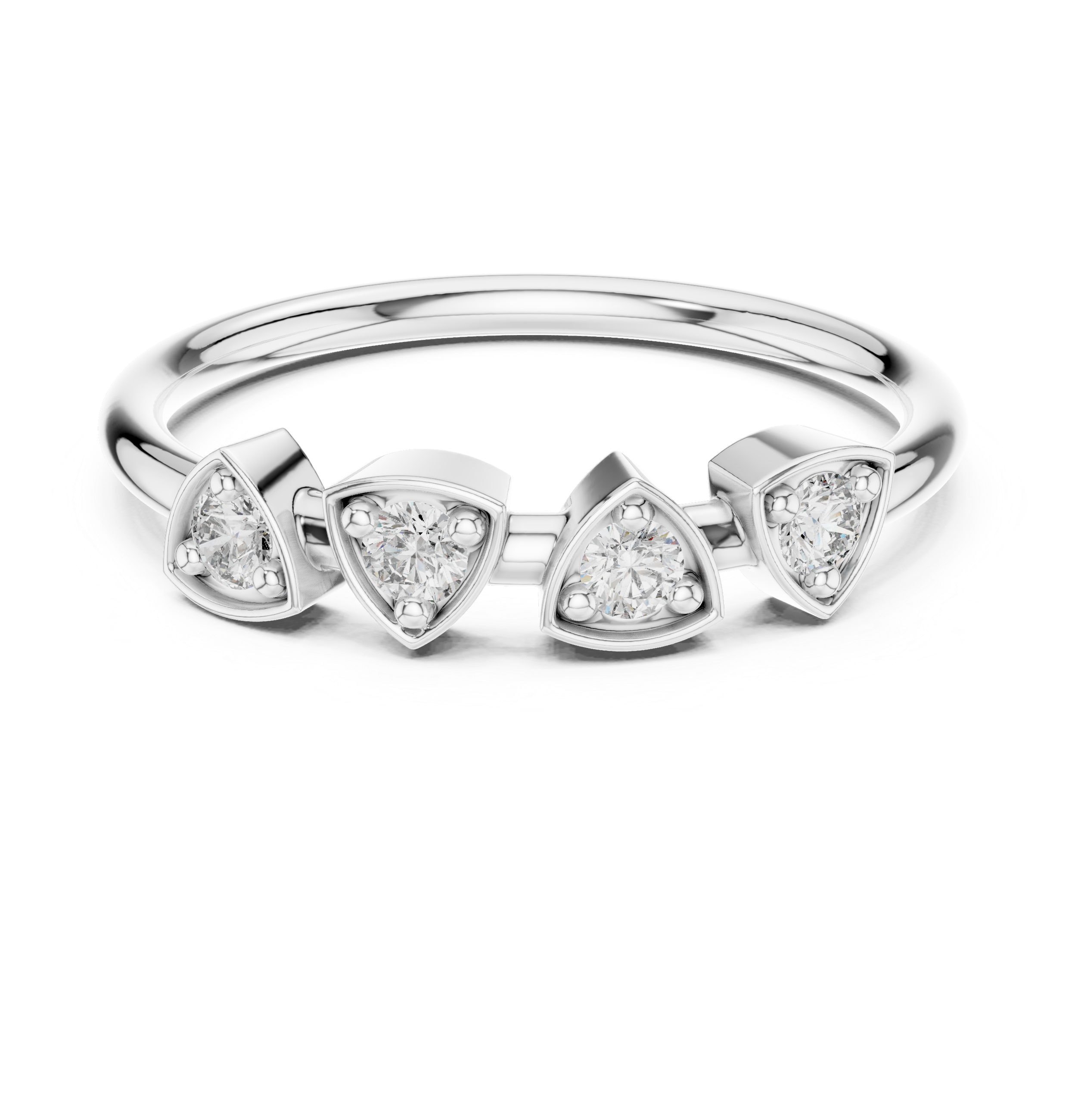The Gulbene Ring - Geometric Triangle Bezel Diamond Band